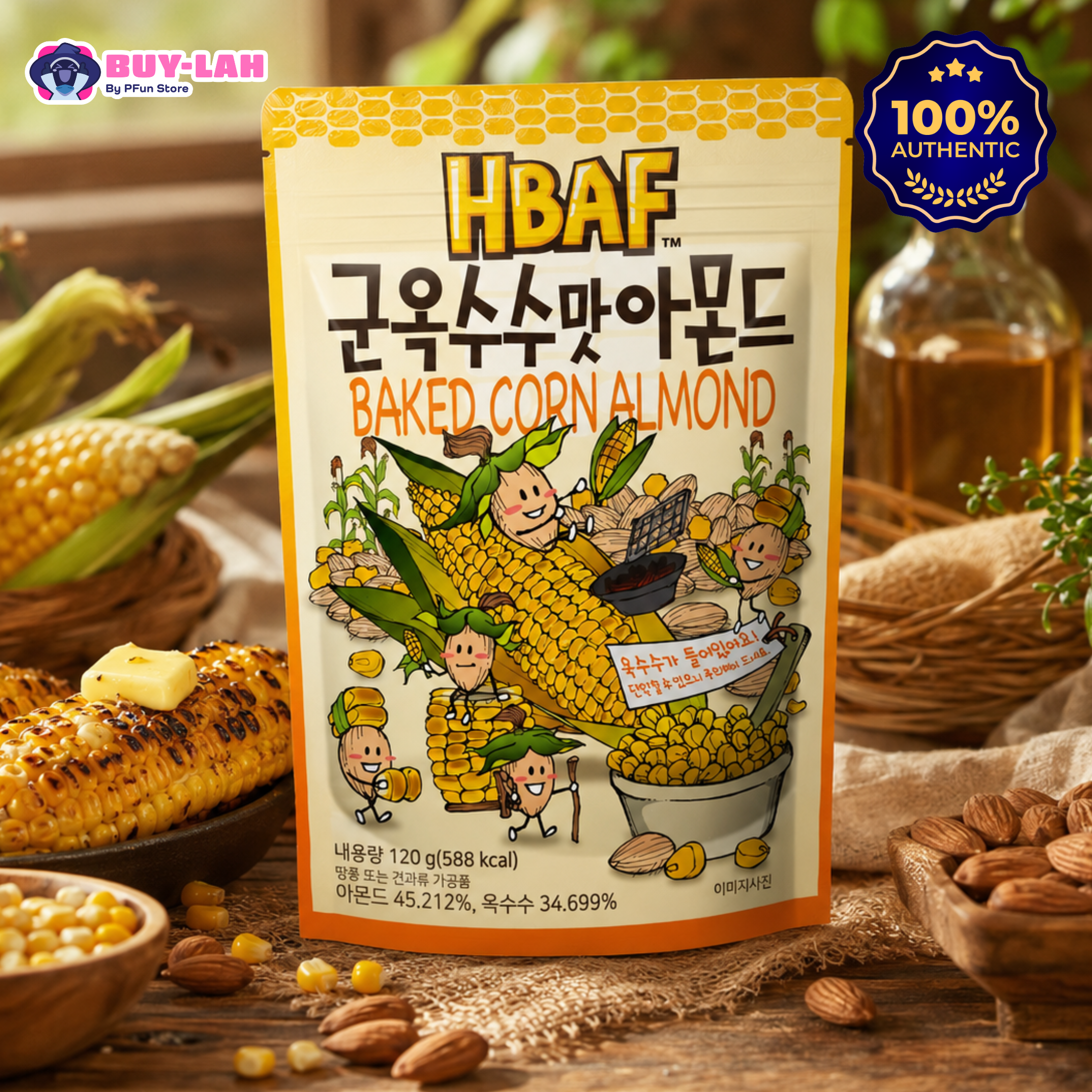 HBAF Baked Corn Almond (120g)