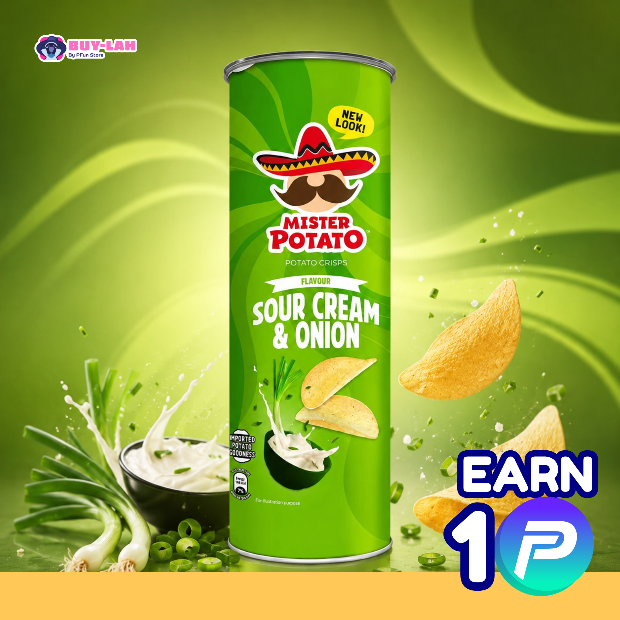 Mister Potato Crisps 125g — Sour Cream & Onion