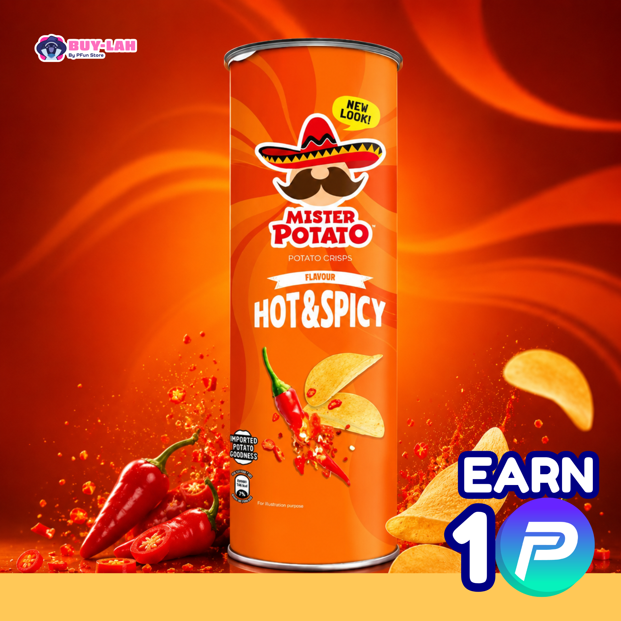 Mister Potato Crisps 125g — Hot & Spicy