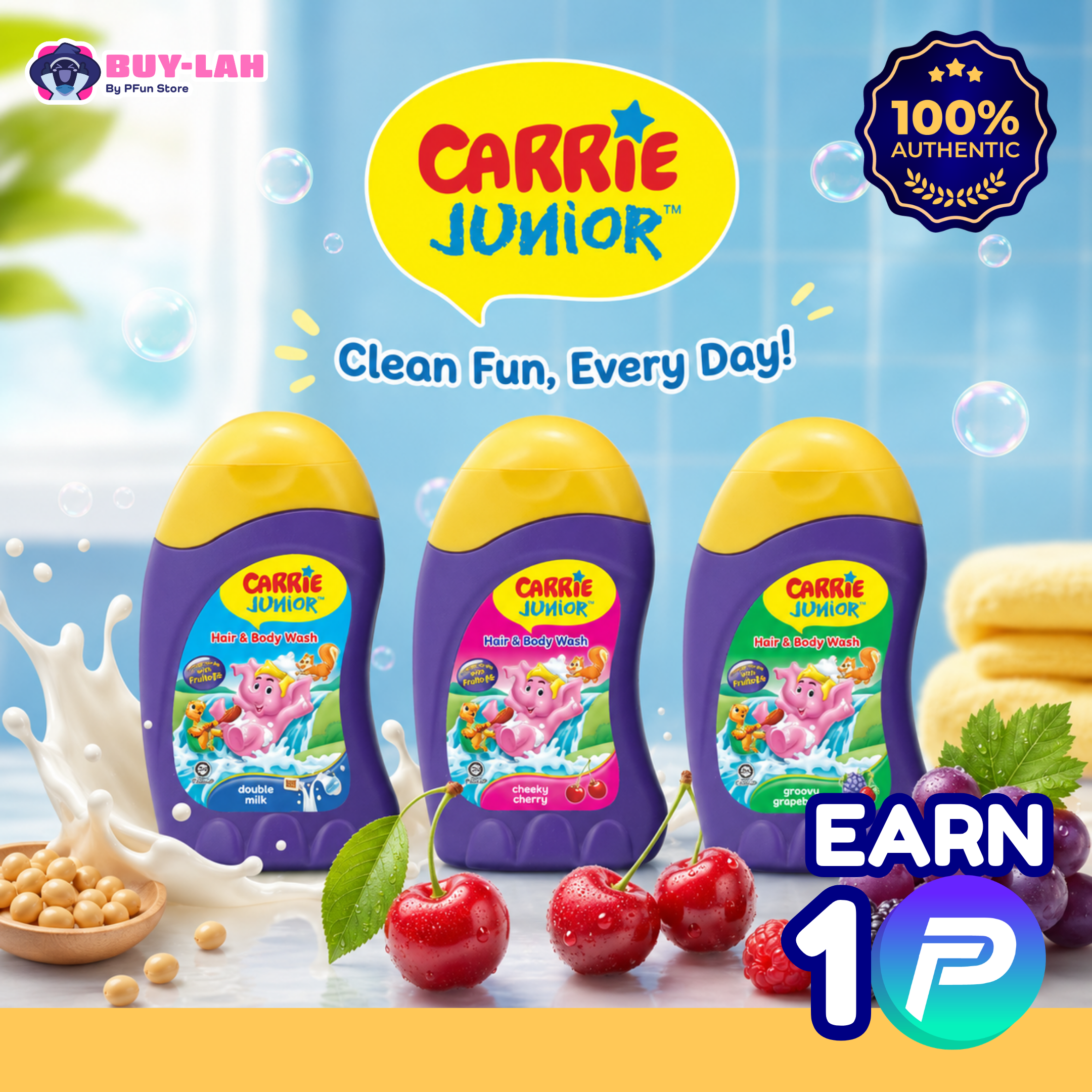 Carrie Junior Baby Hair & Body Wash — Travel Size (90g)