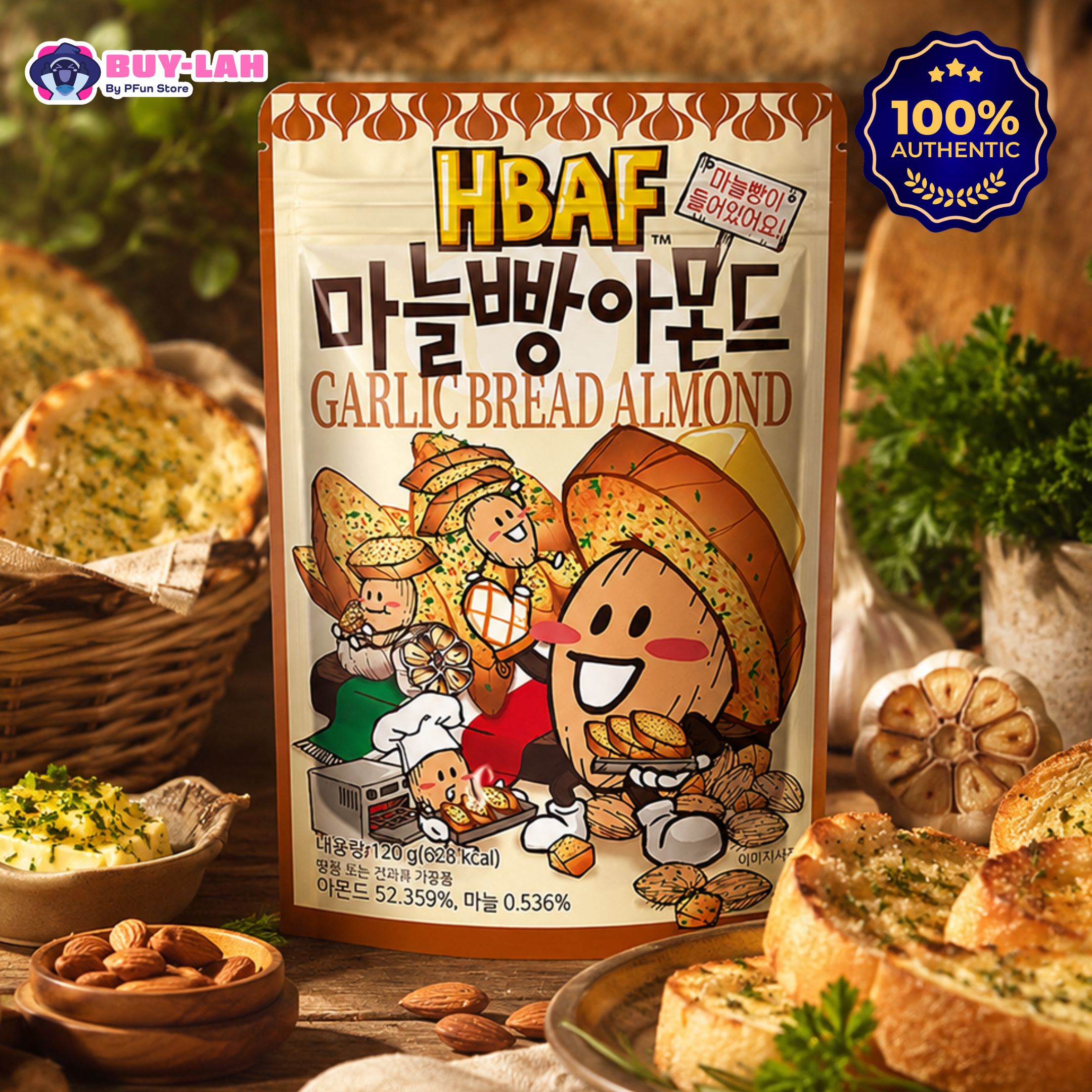 HBAF Garlic Bread Almond (120g)
