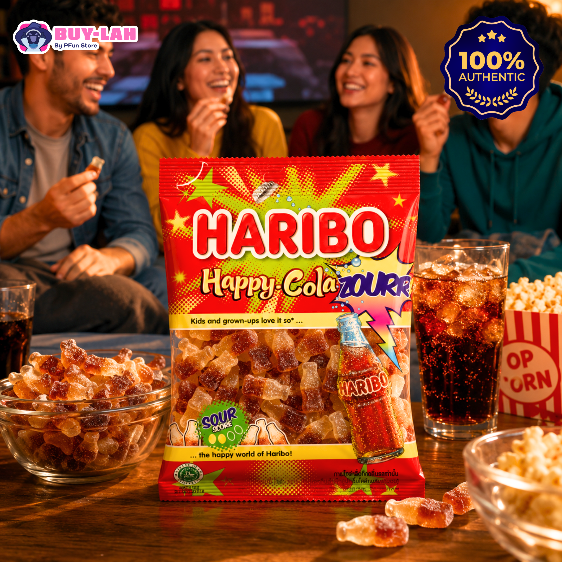 HARIBO Zourr Happy Cola Gummy Candy — Sour Cola