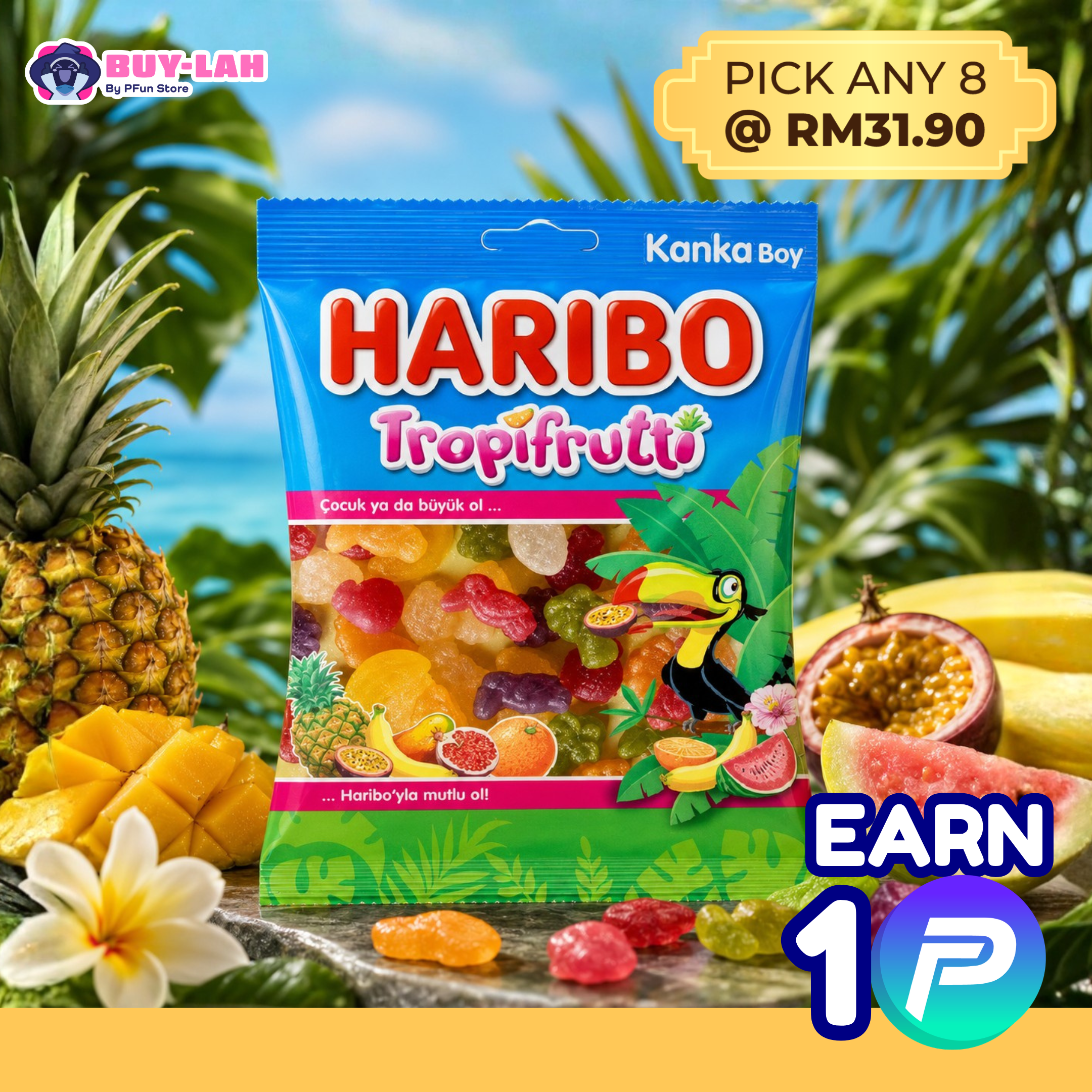 HARIBO Tropifruitti Gummy Candy — Tropical Fruit