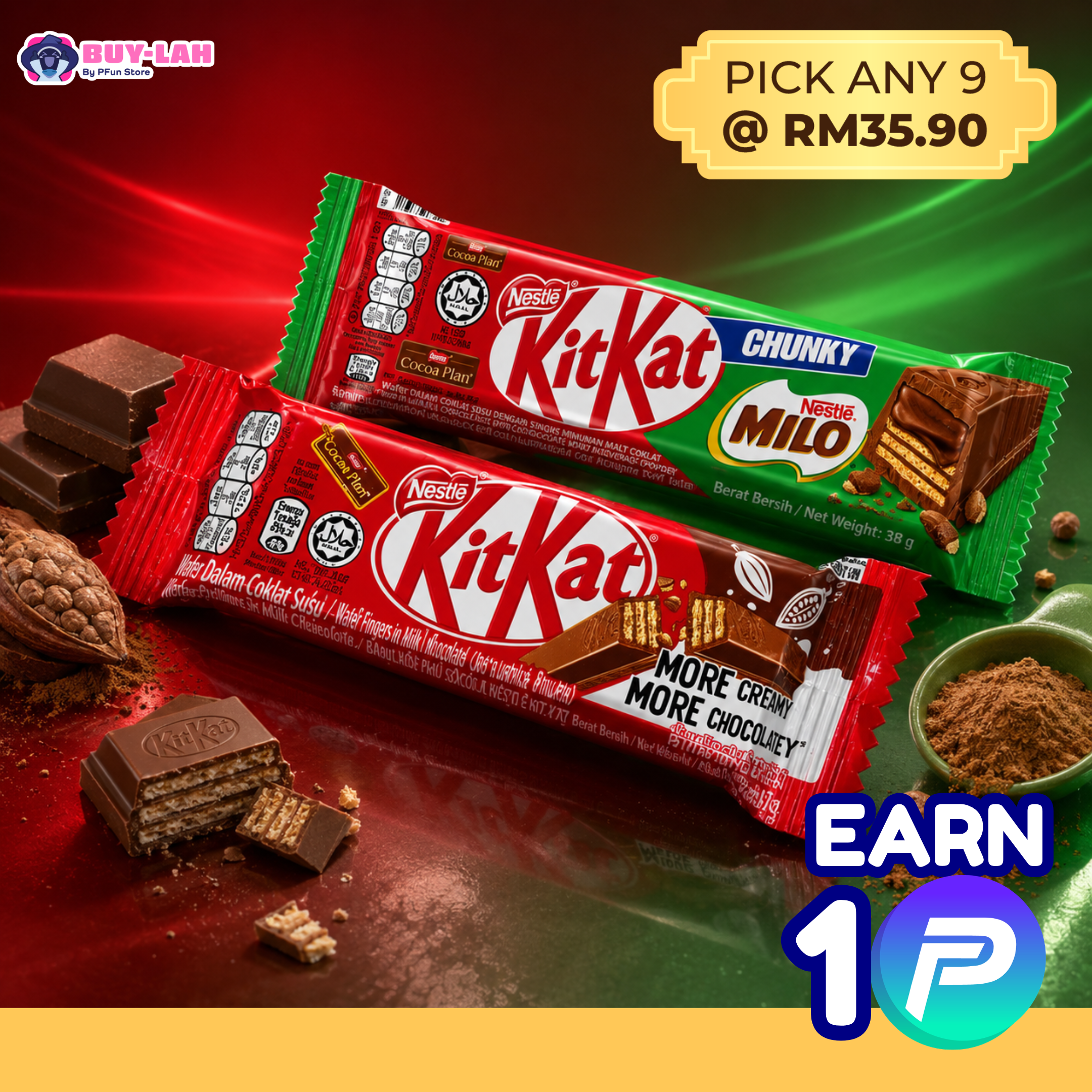  KitKat Chocolate Bar 16g — Original & Milo (Twin Pack)