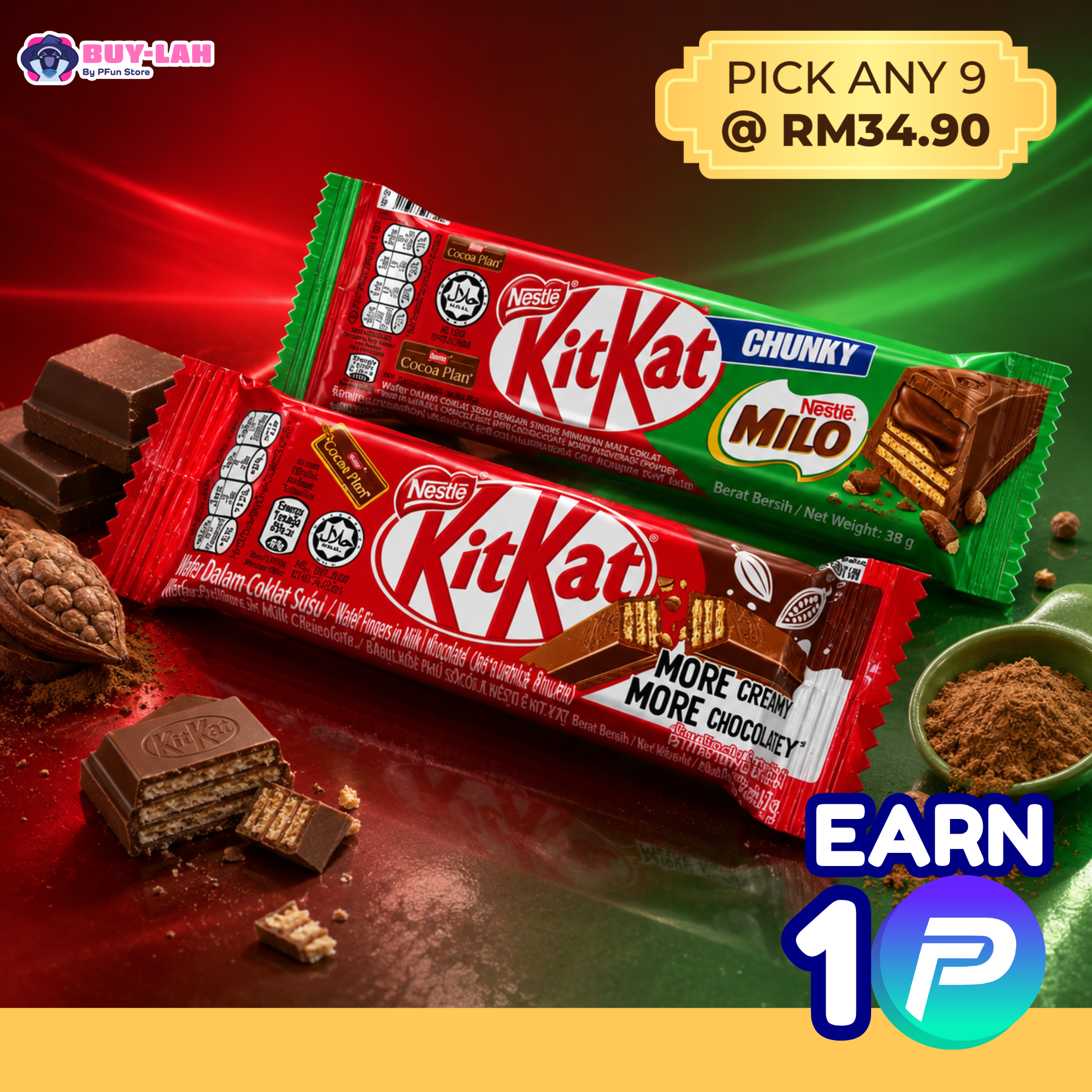  KitKat Chocolate Bar 16g — Original & Milo (Twin Pack)
