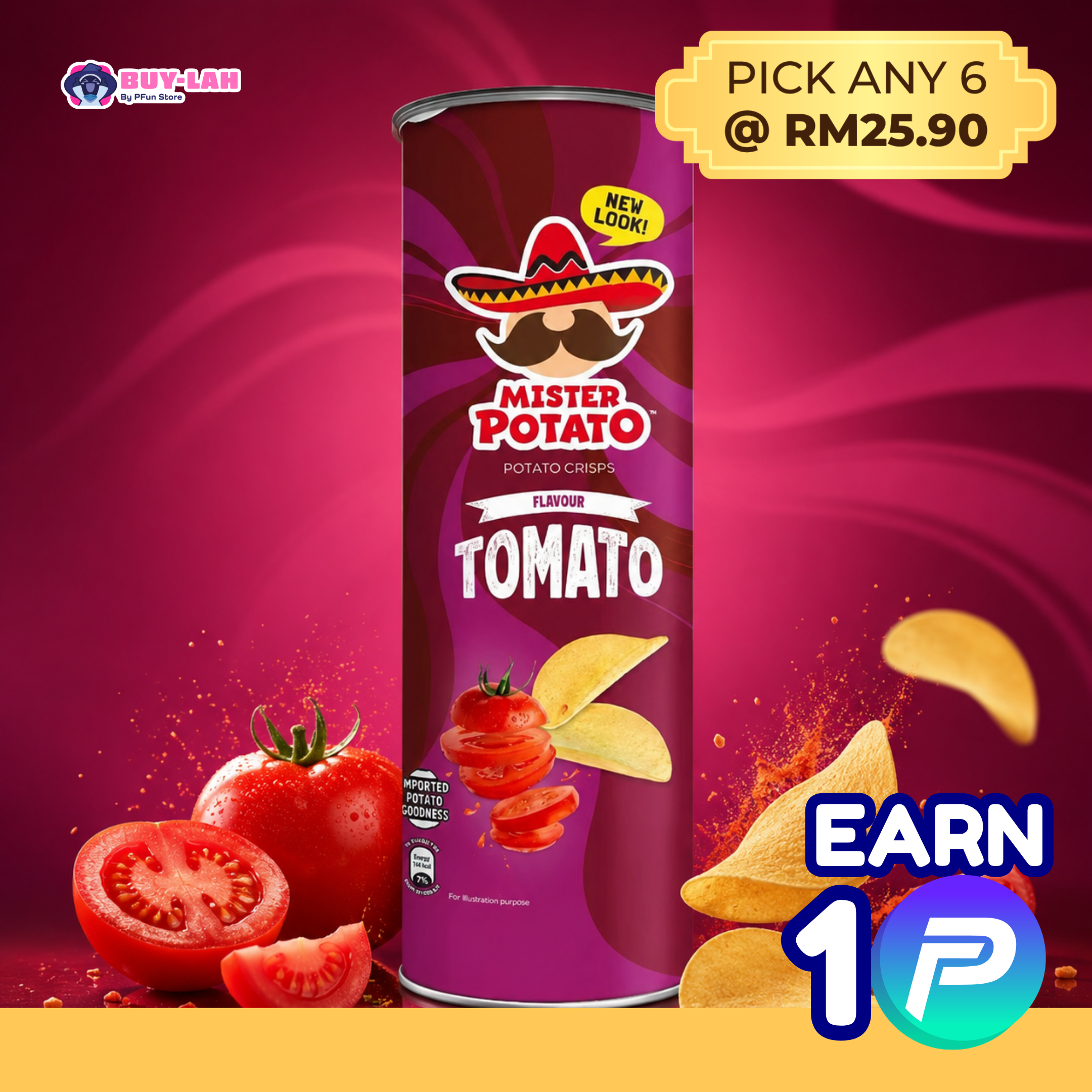  Mister Potato Crisps 125g — Tomato