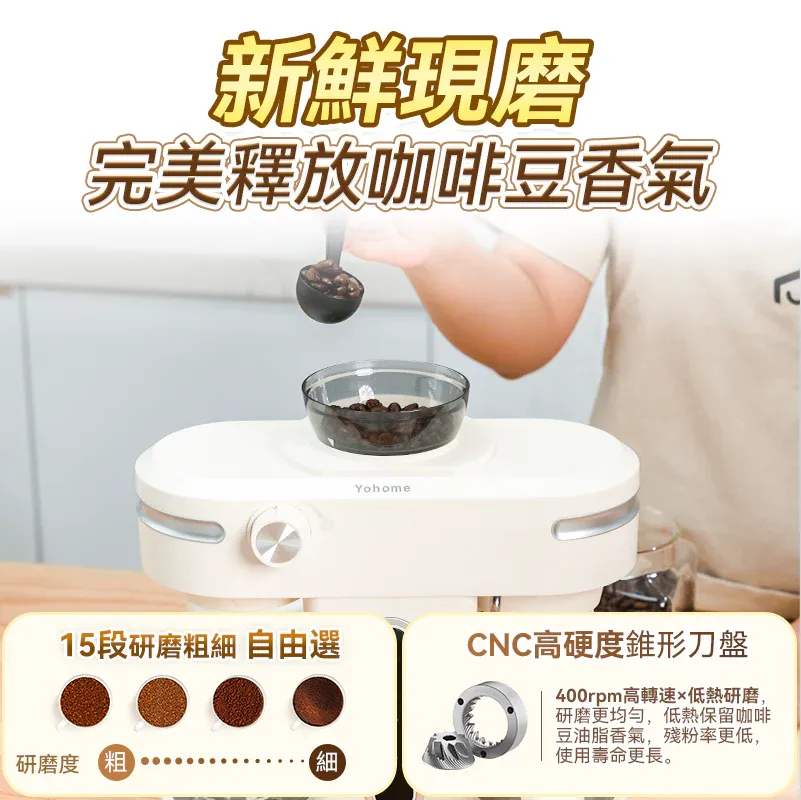 Japan Yohome Mini Professional Espresso Coffee Machine PRO｜Built-in Grinder & Milk Frother