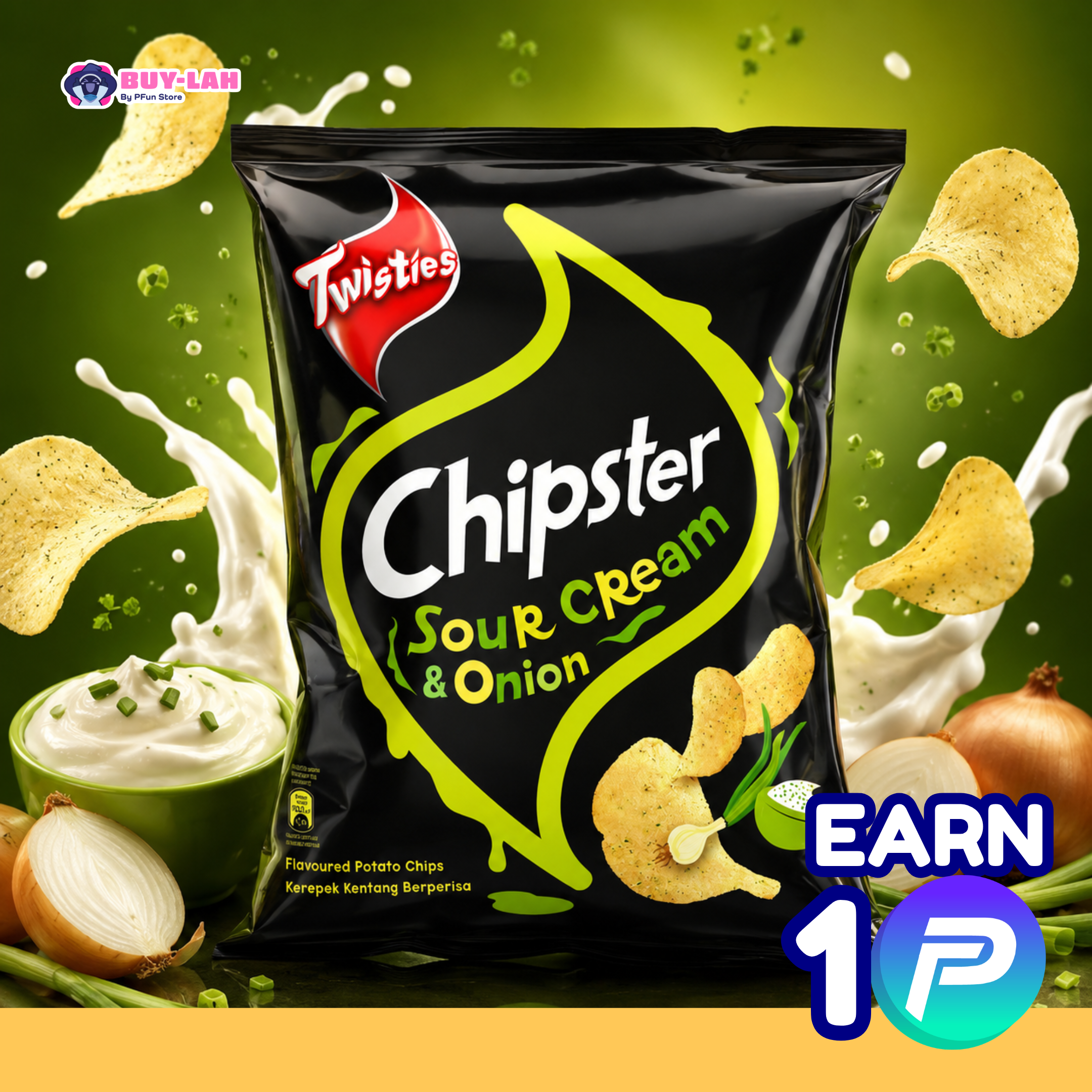 Twisties Chipster 60g — Sour Cream & Onion