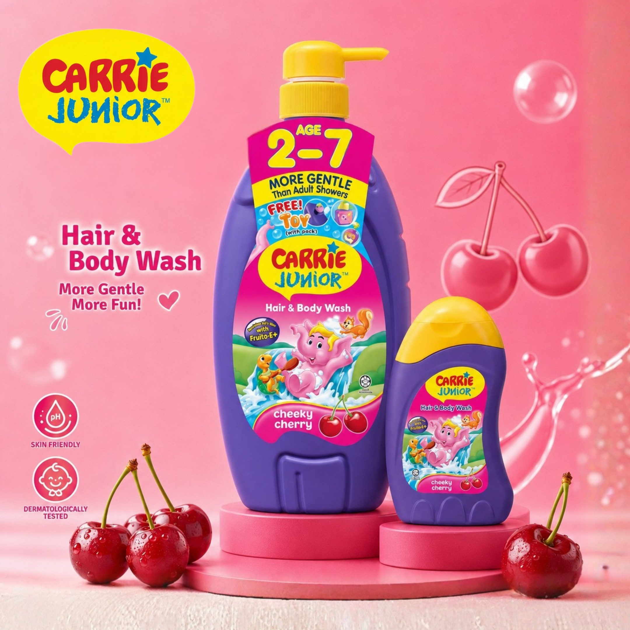 Carrie Junior Gentle Care Duo Set – 100g Big Bottle + 90g Travel Size