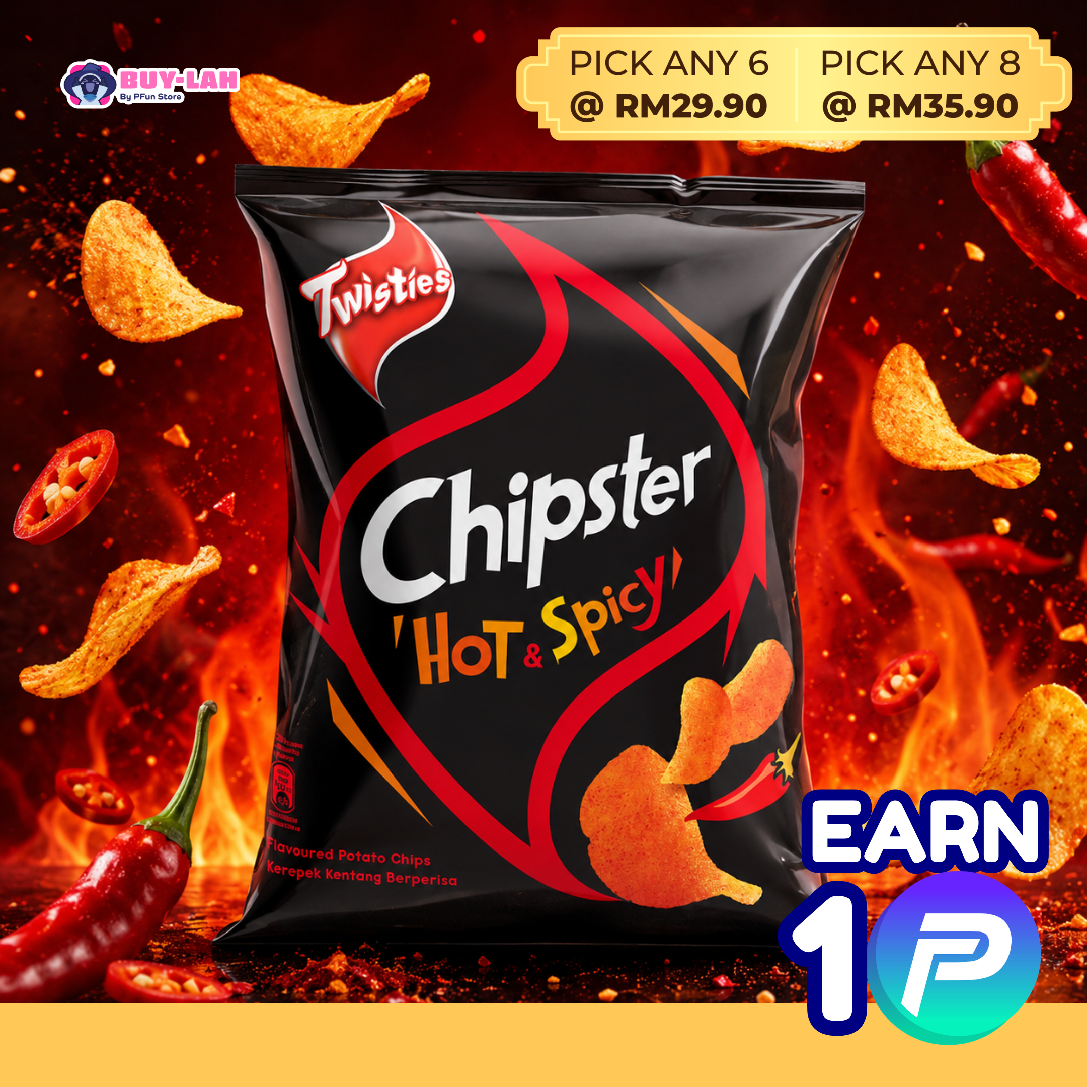 Twisties Chipster 60g — Hot & Spicy