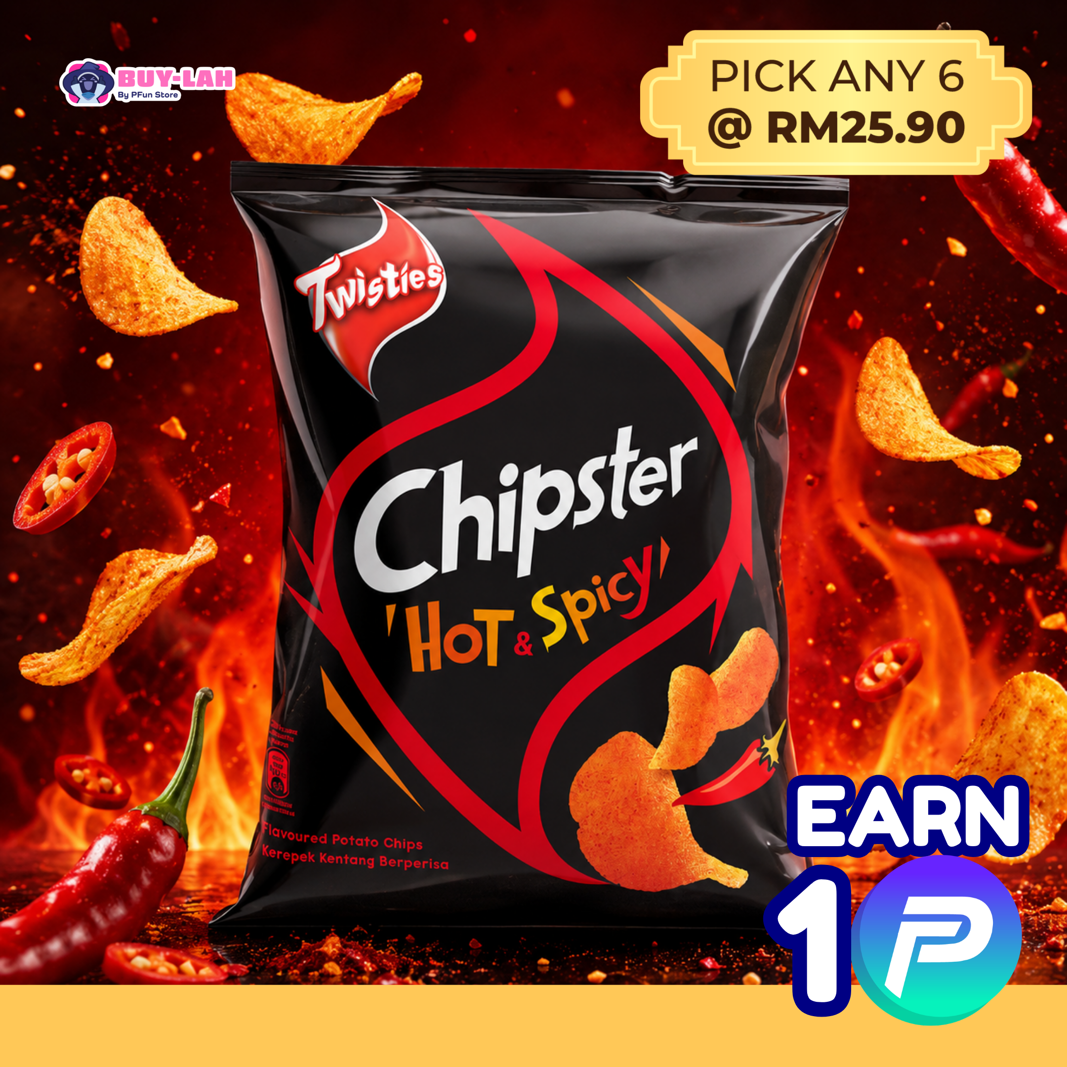Twisties Chipster 60g — Hot & Spicy