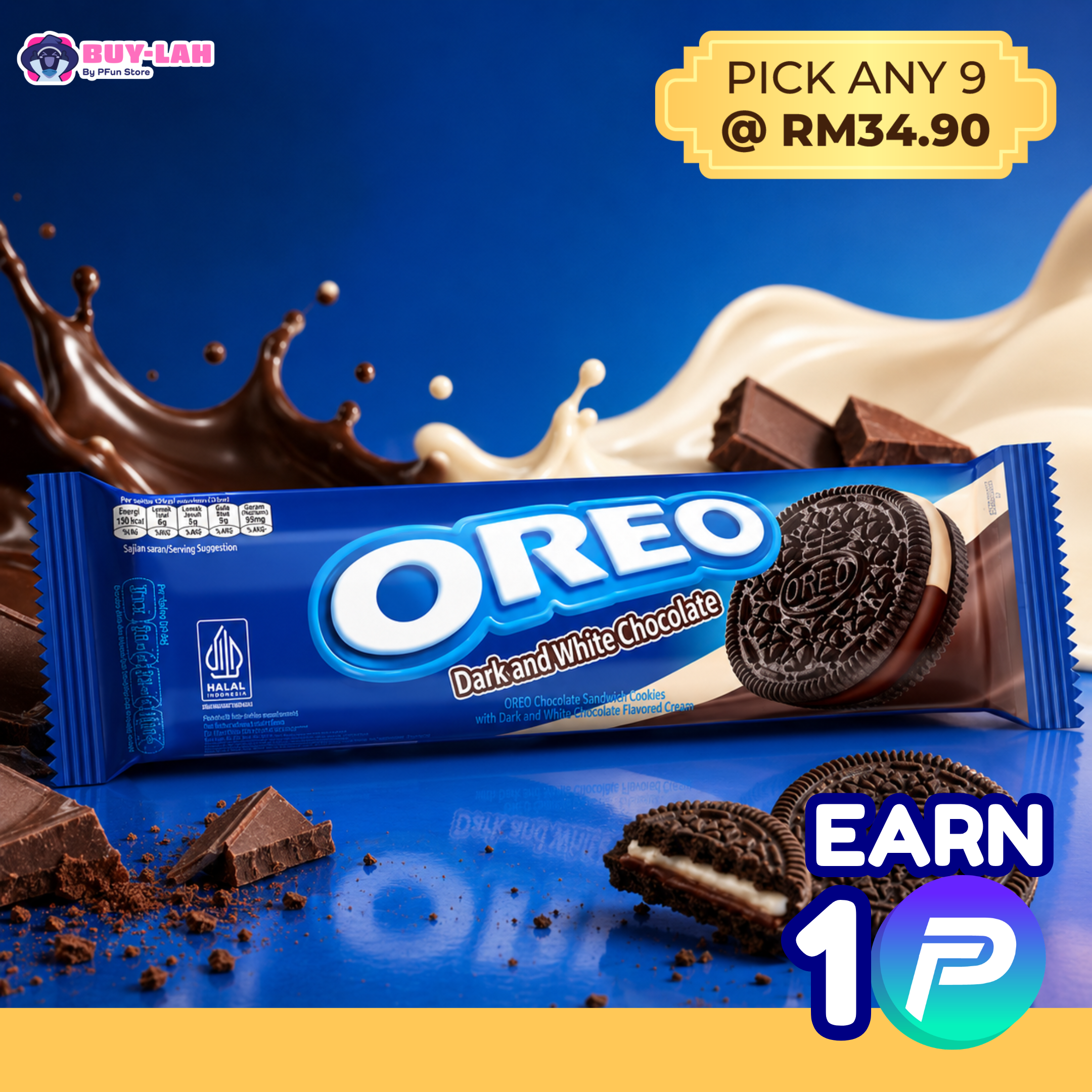  Oreo Dark & White Chocolate Sandwich Cookies 110.4g