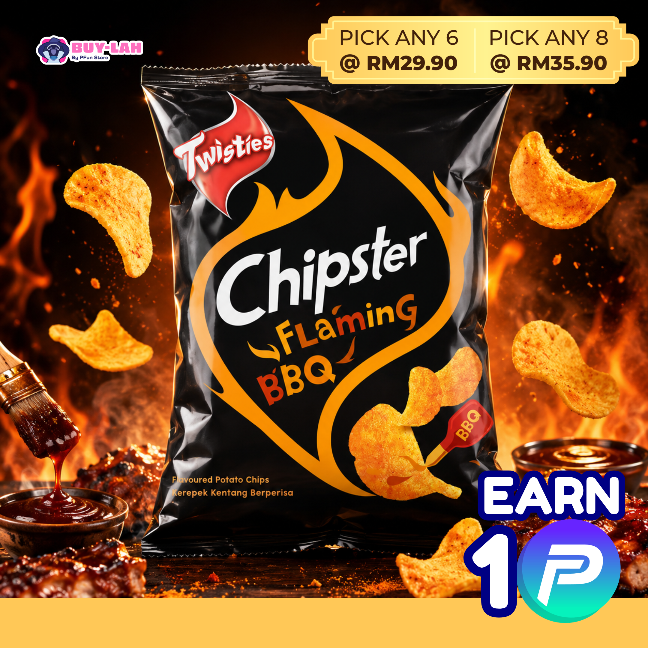  Twisties Chipster 60g — Flamin' BBQ