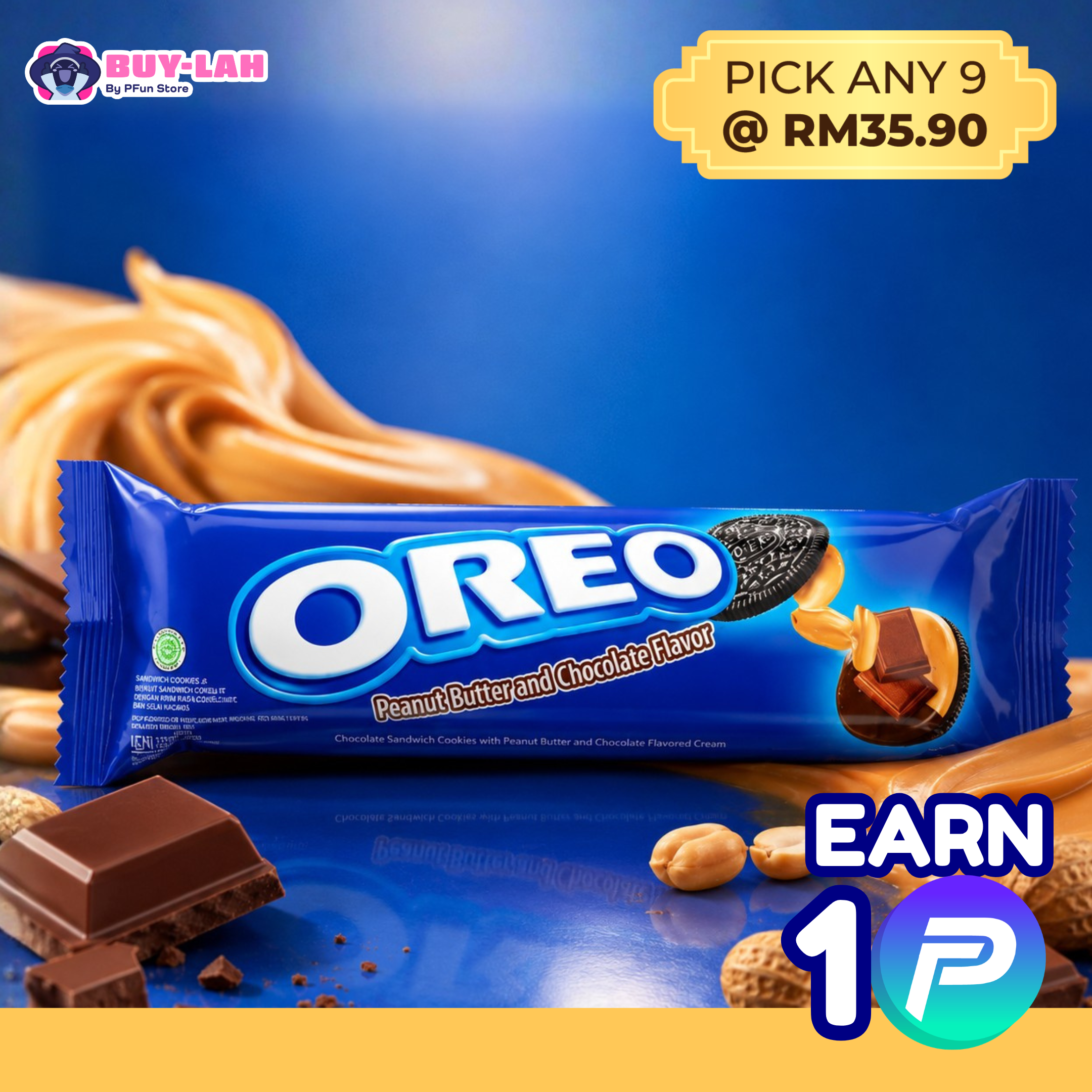 Oreo Peanut Butter Sandwich Cookies 110.4g