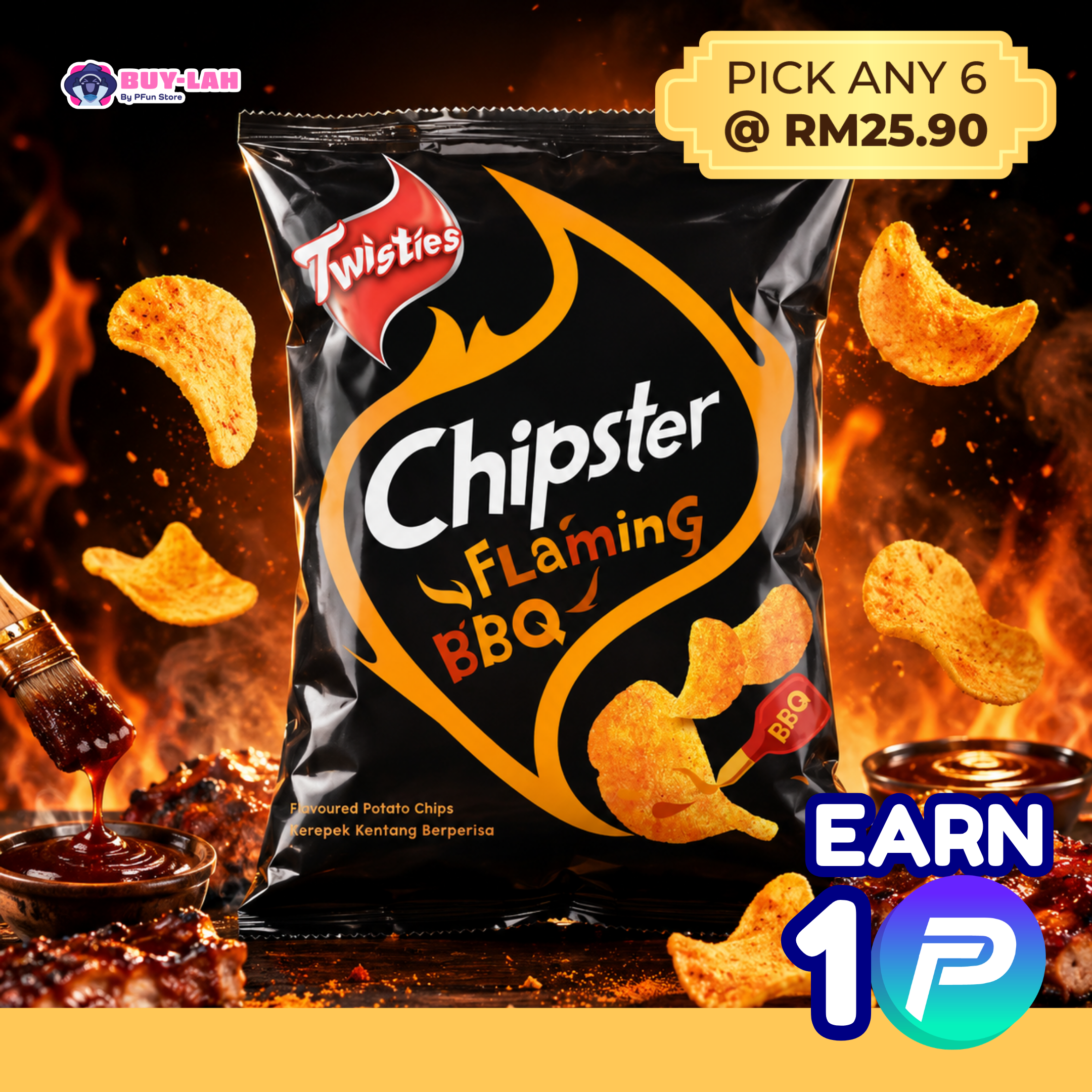  Twisties Chipster 60g — Flamin' BBQ
