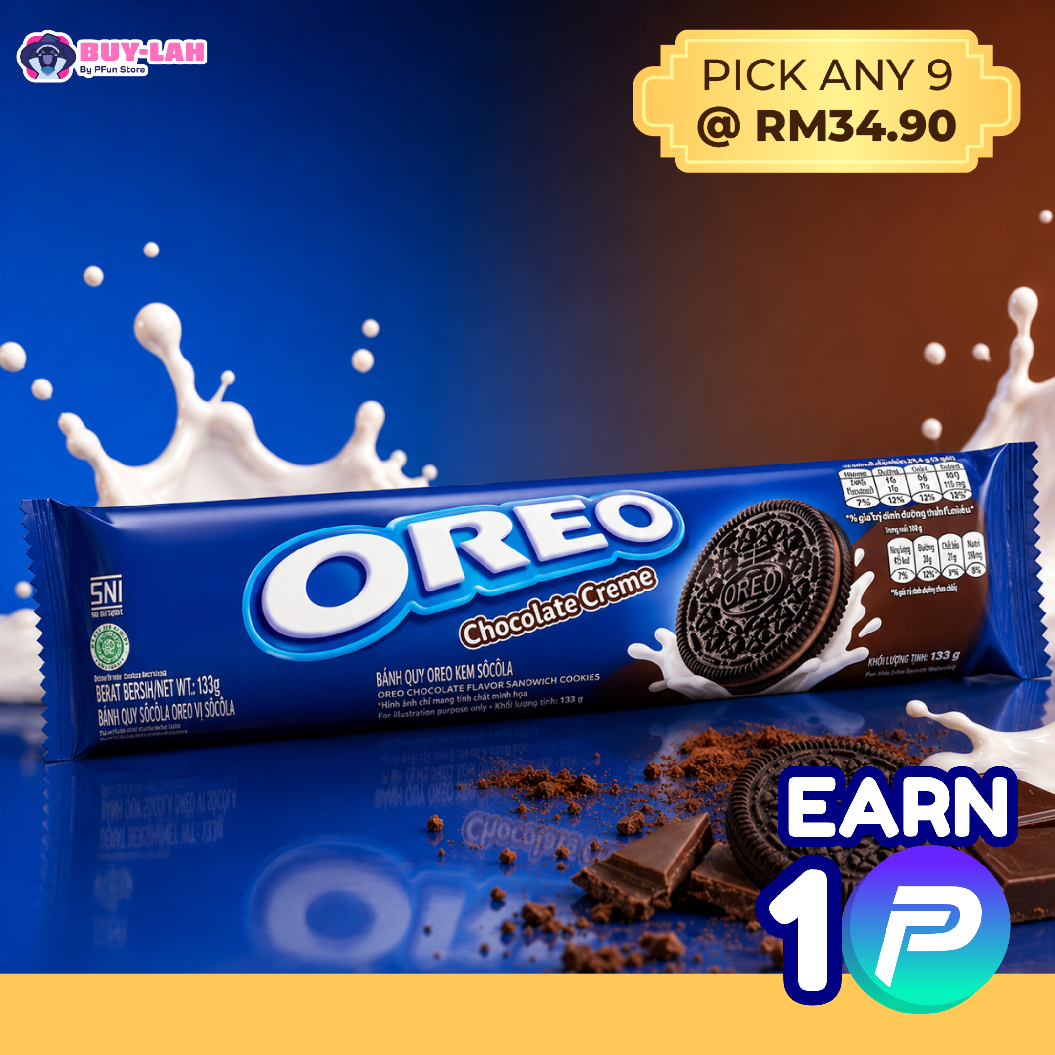 Oreo Chocolate Creme Sandwich Cookies 110.4g