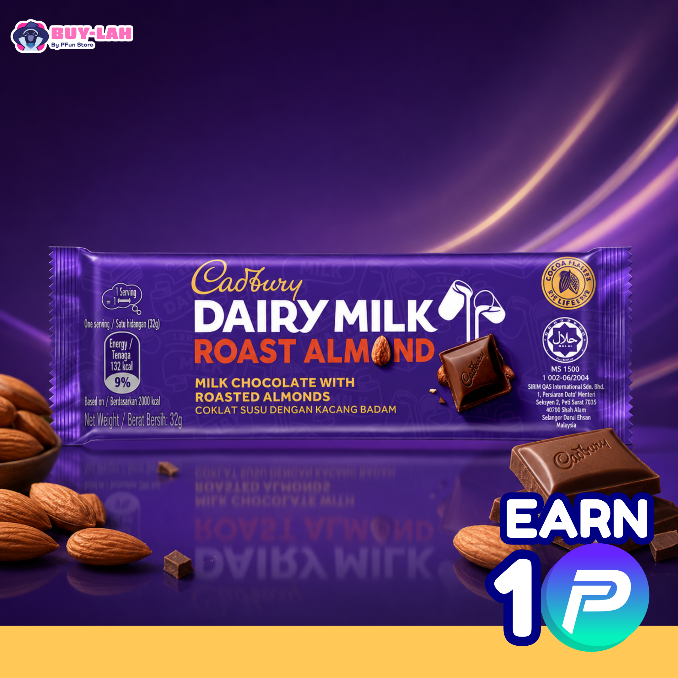  Cadbury Dairy Milk 34g — Roasted Almond