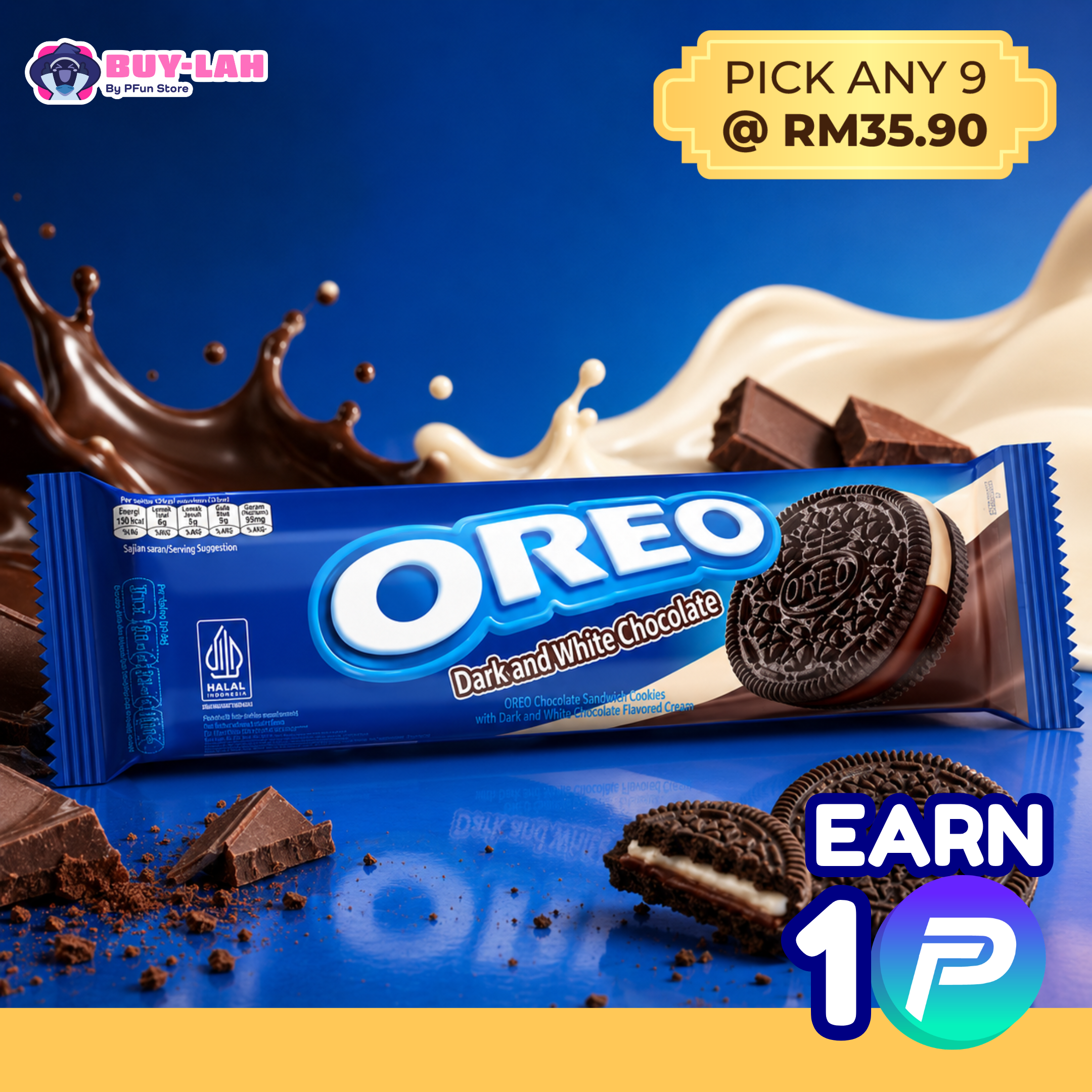  Oreo Dark & White Chocolate Sandwich Cookies 110.4g