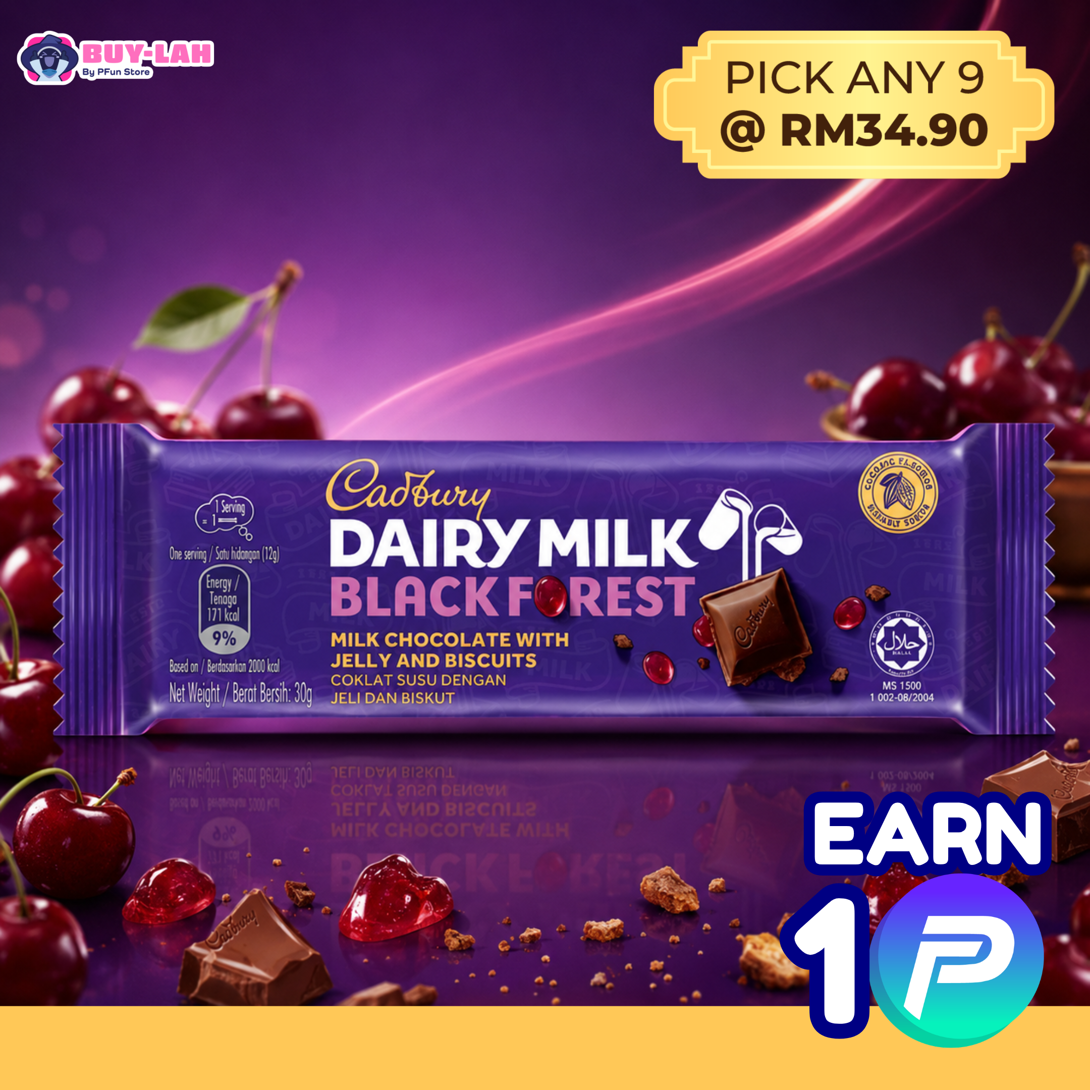 Cadbury Dairy Milk 34g — Black Forest