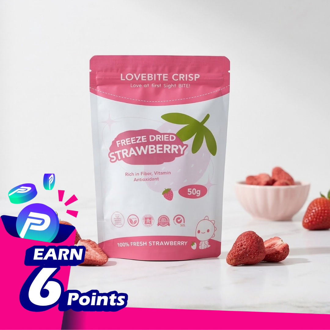 LoveBite Crisp Freeze dried TRIO STRAWBERRY 한국 말린 딸기 🍓 [50G] 