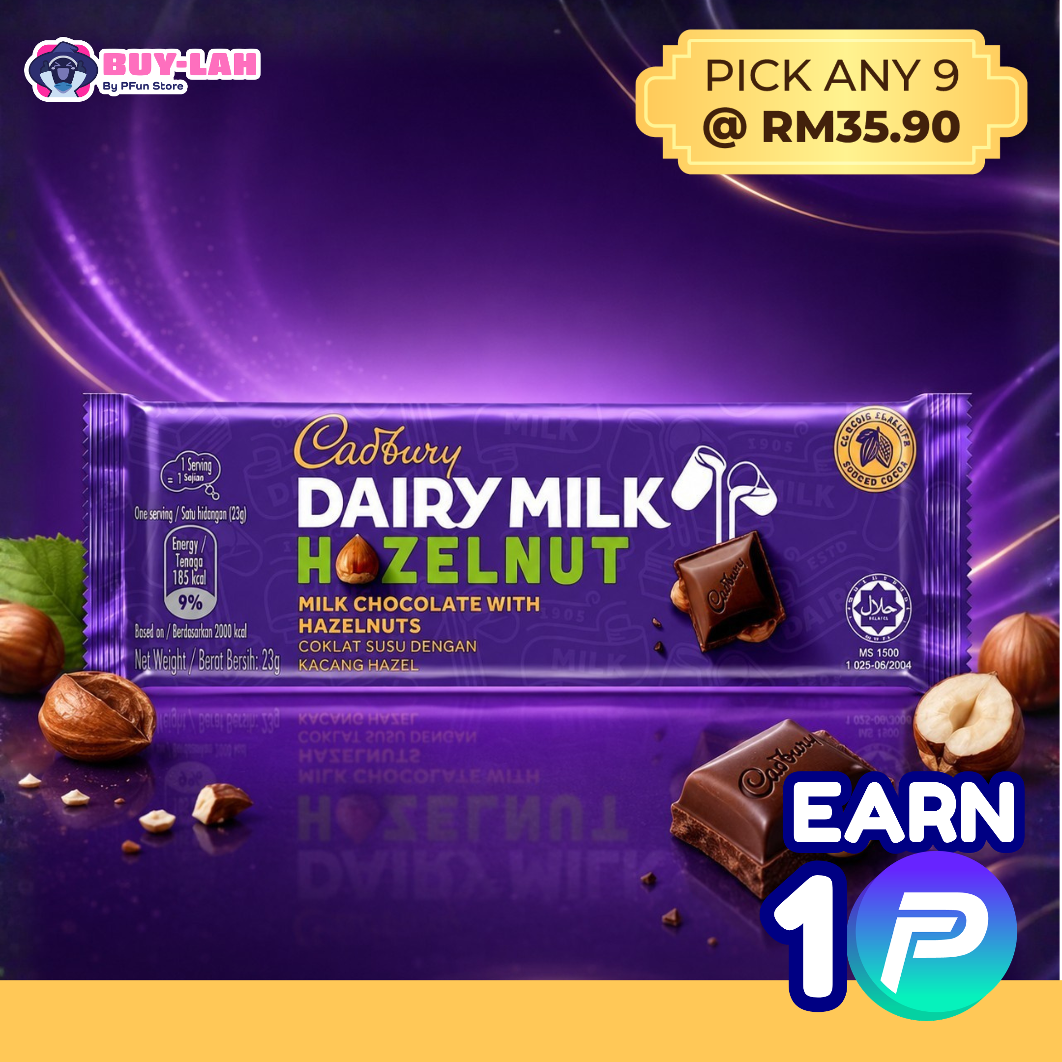 Cadbury Dairy Milk 34g — Hazelnut