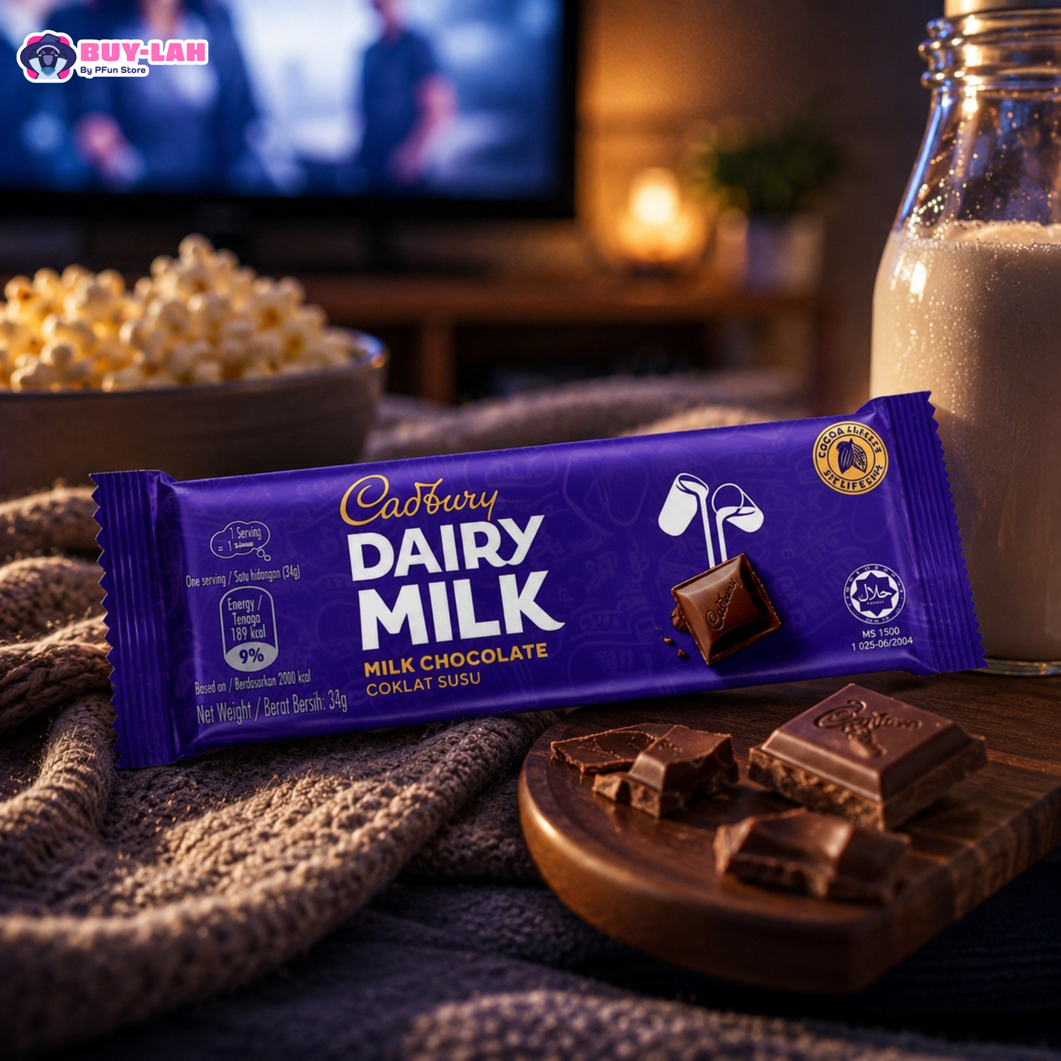 Cadbury Dairy Milk 34g — Plain Milk Chocolate