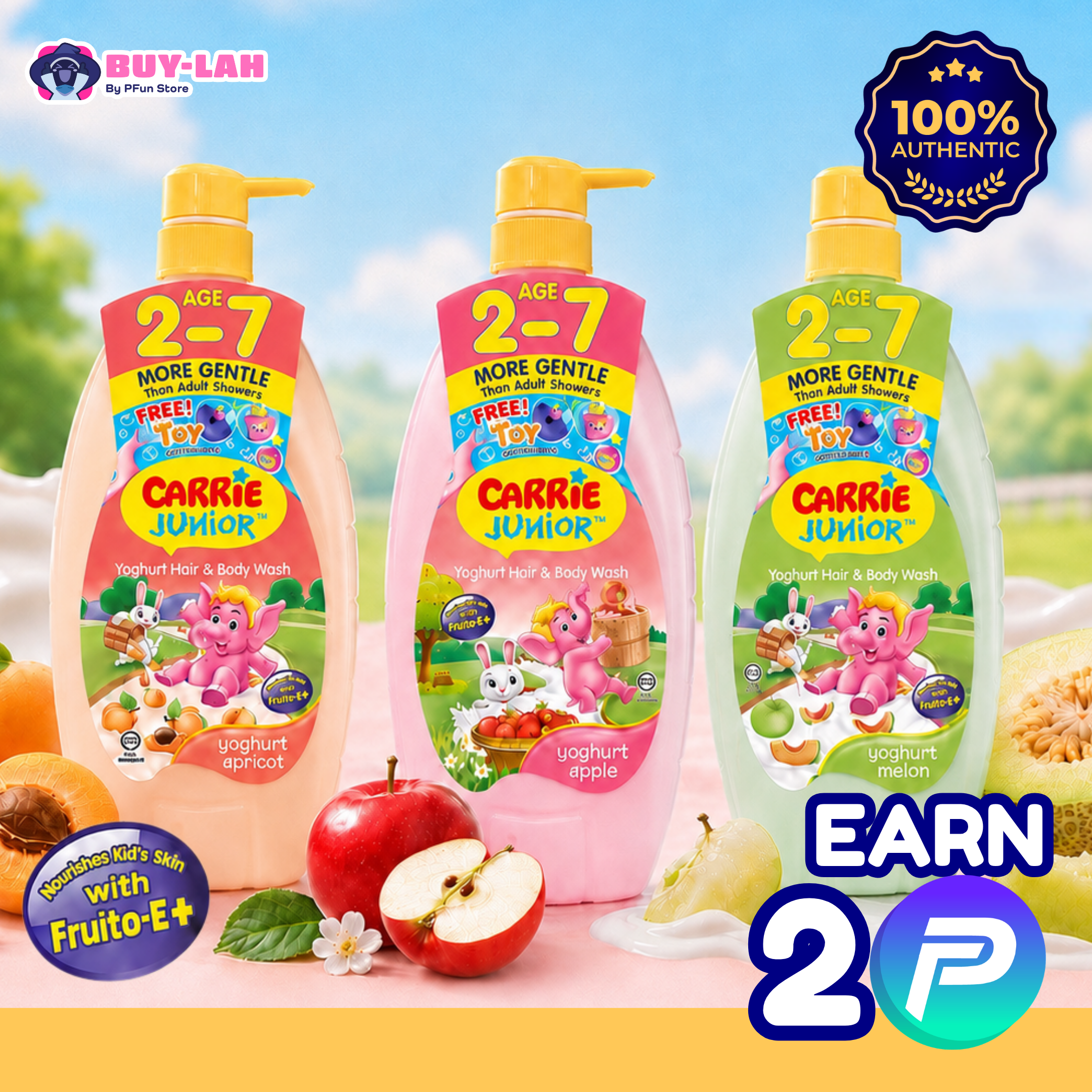 Carrie Junior Yoghurt Hair & Body Wash — Family Value (1000g)