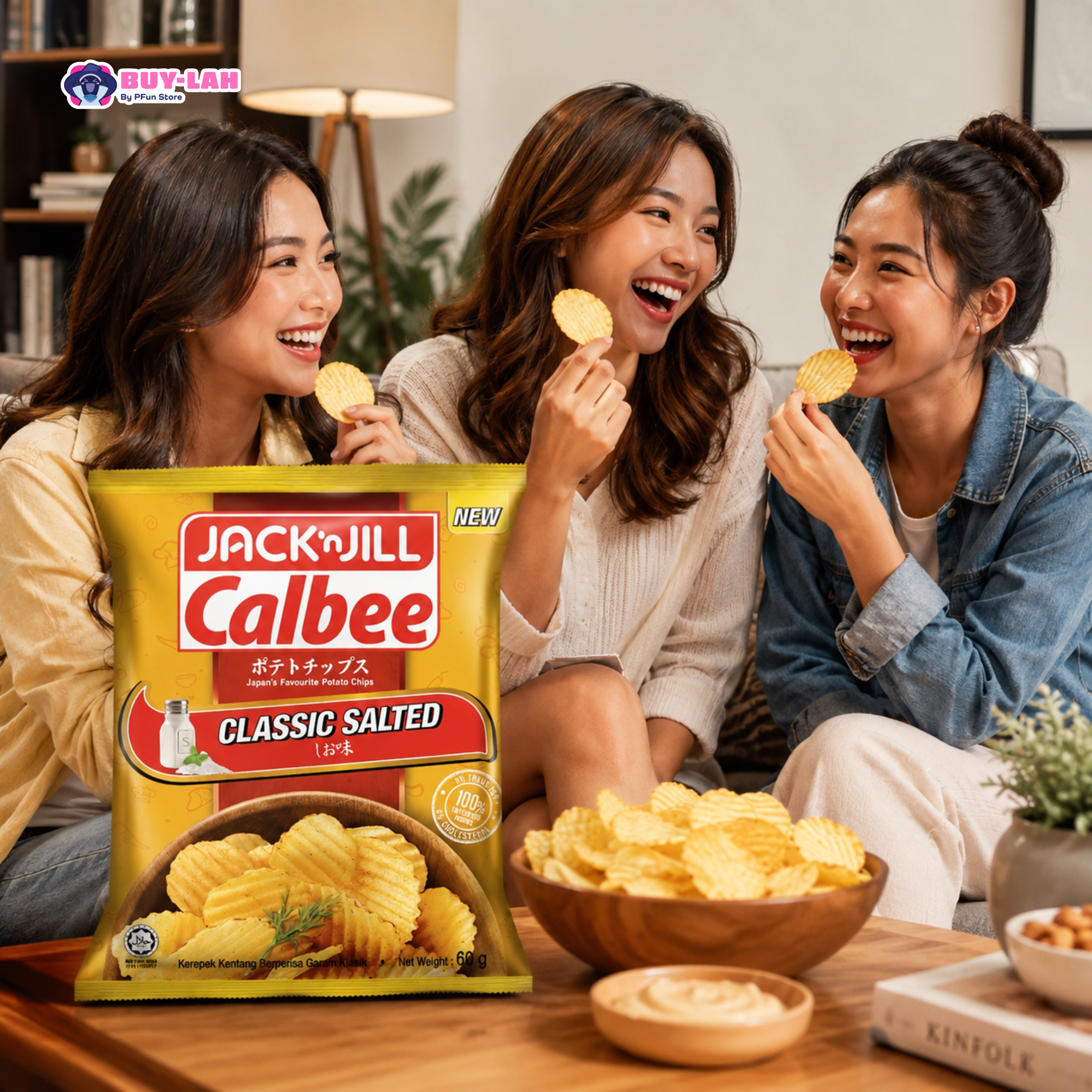 Jack 'n Jill Calbee Potato Chips Classic Salted 60g 