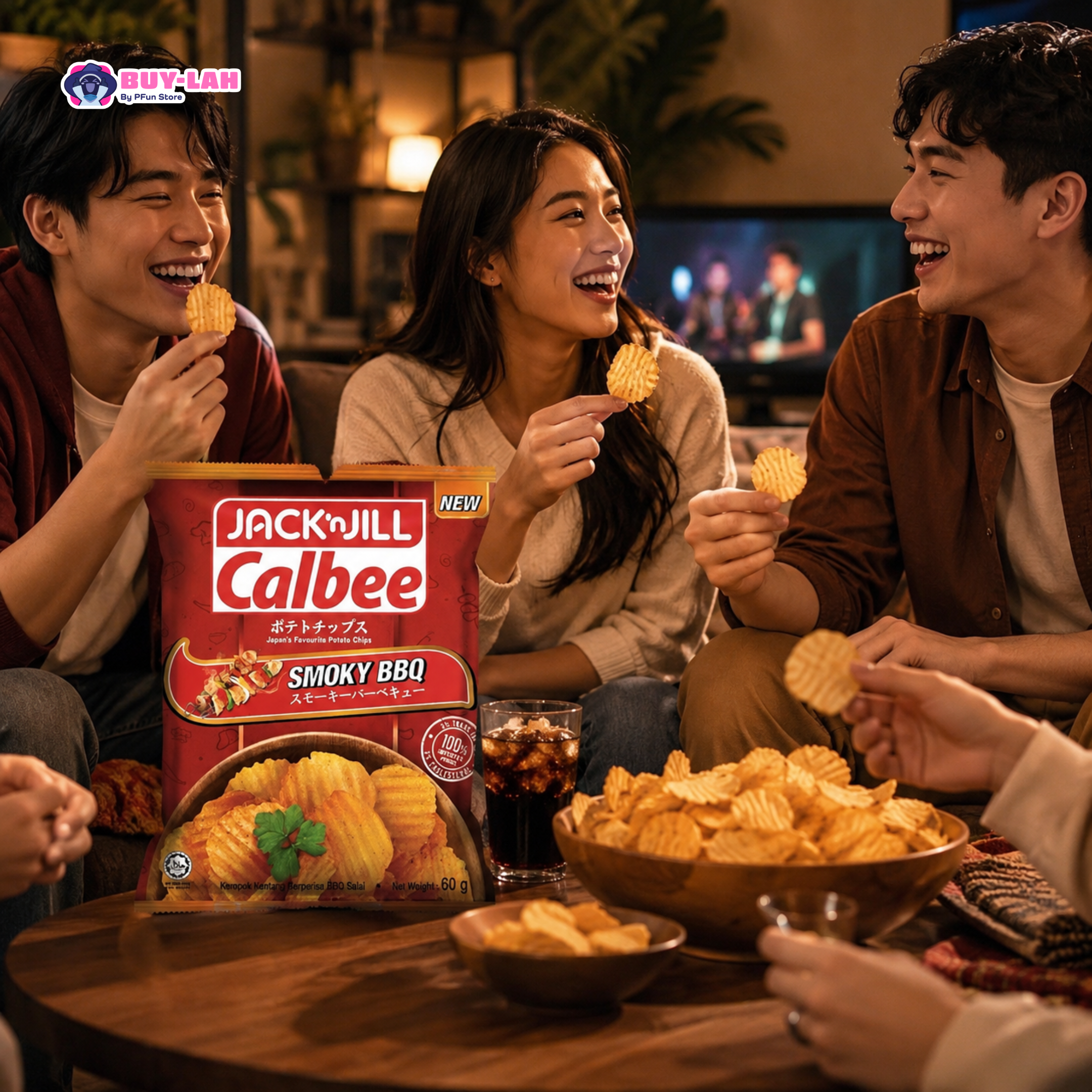 Jack 'n Jill Calbee Potato Chips Smoky BBQ 60g
