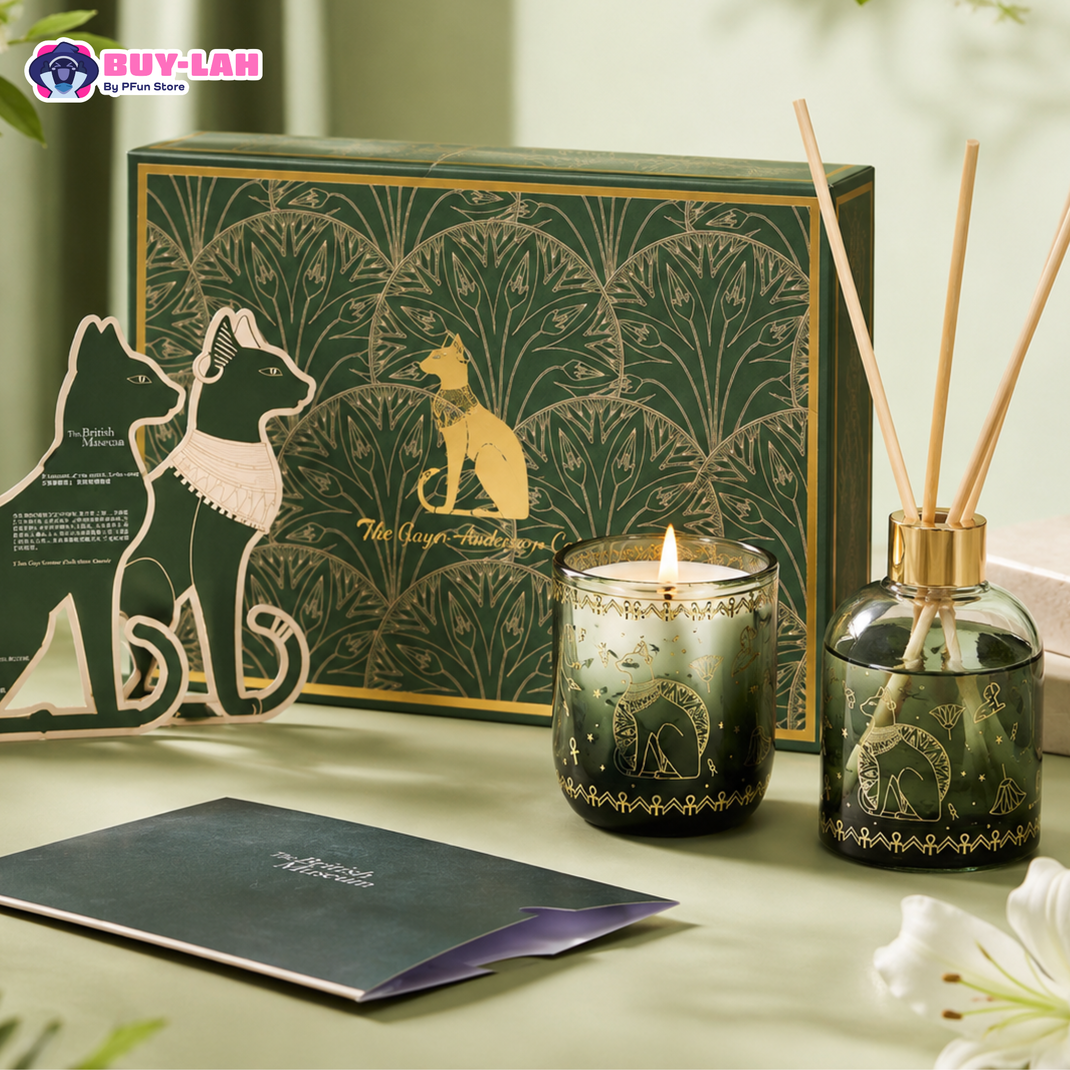 British Museum — Green Scented Candle Gift Box (Anderson's Cat 24 Solar Terms)