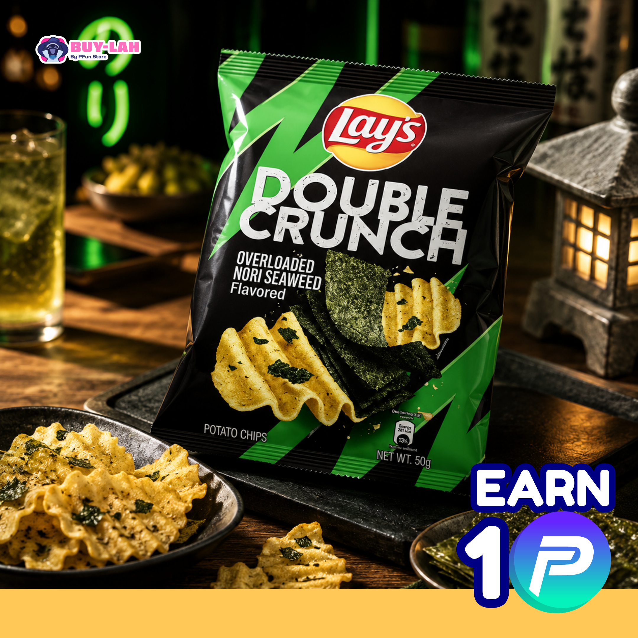  Lay's Double Crunch Overloaded Nori Seaweed Potato Chips 50g