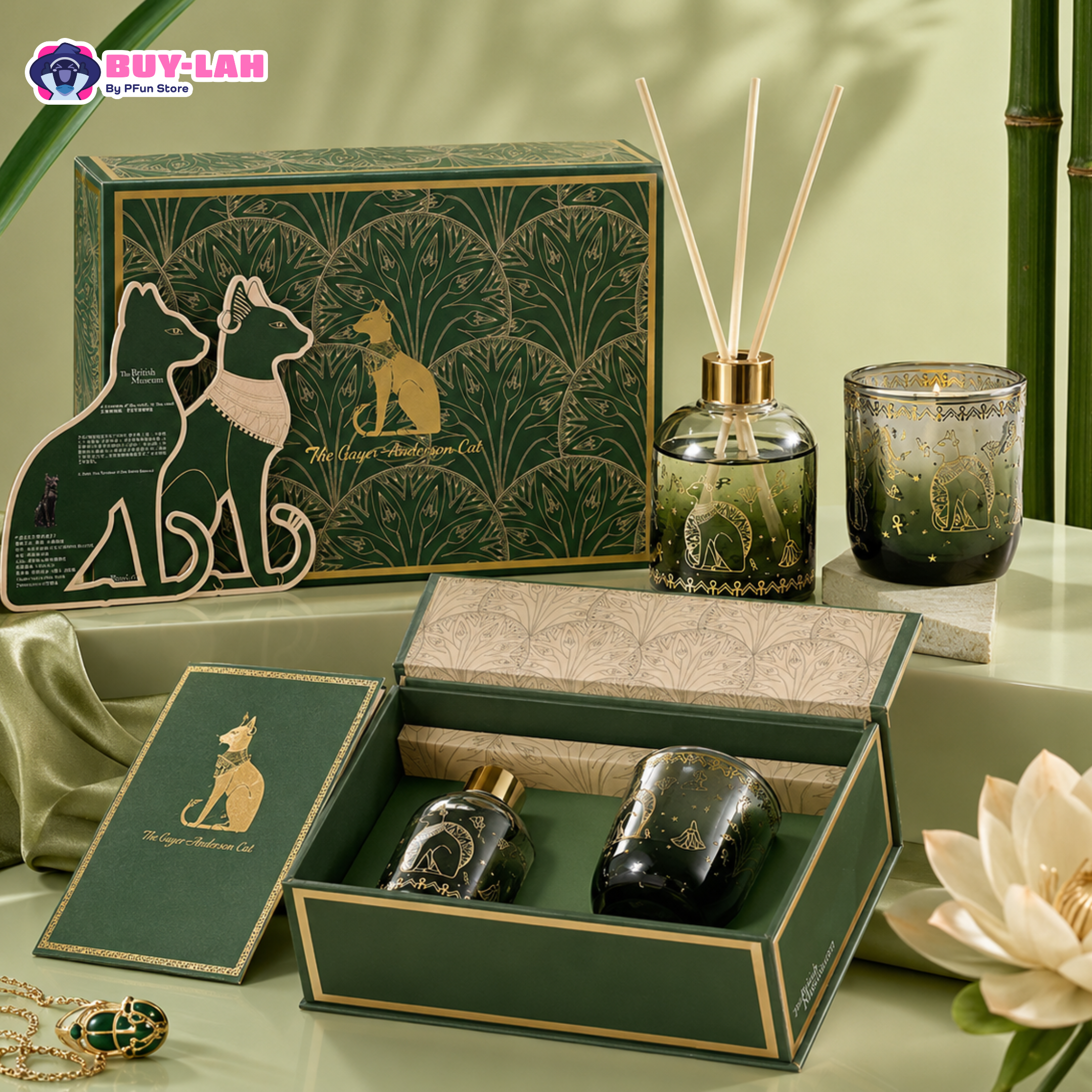 British Museum — Green Scented Candle Gift Box (Anderson's Cat 24 Solar Terms)