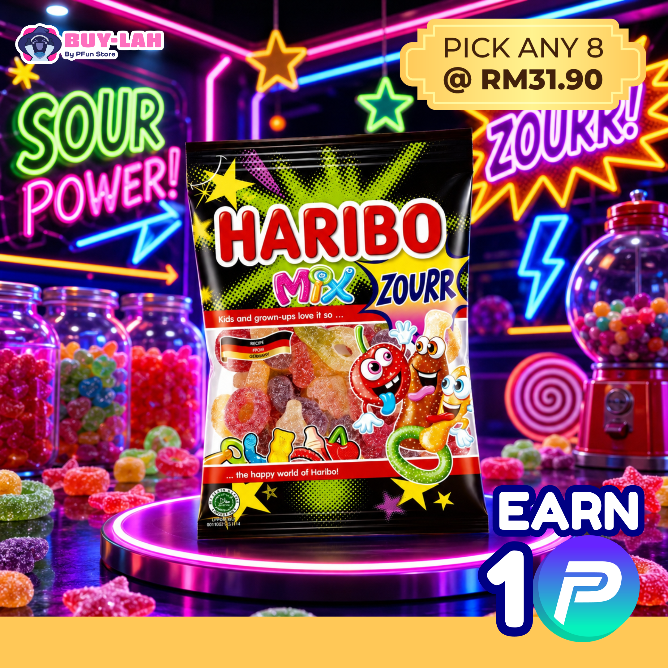 HARIBO Zourr Mix Gummy Candy — Sour Mix