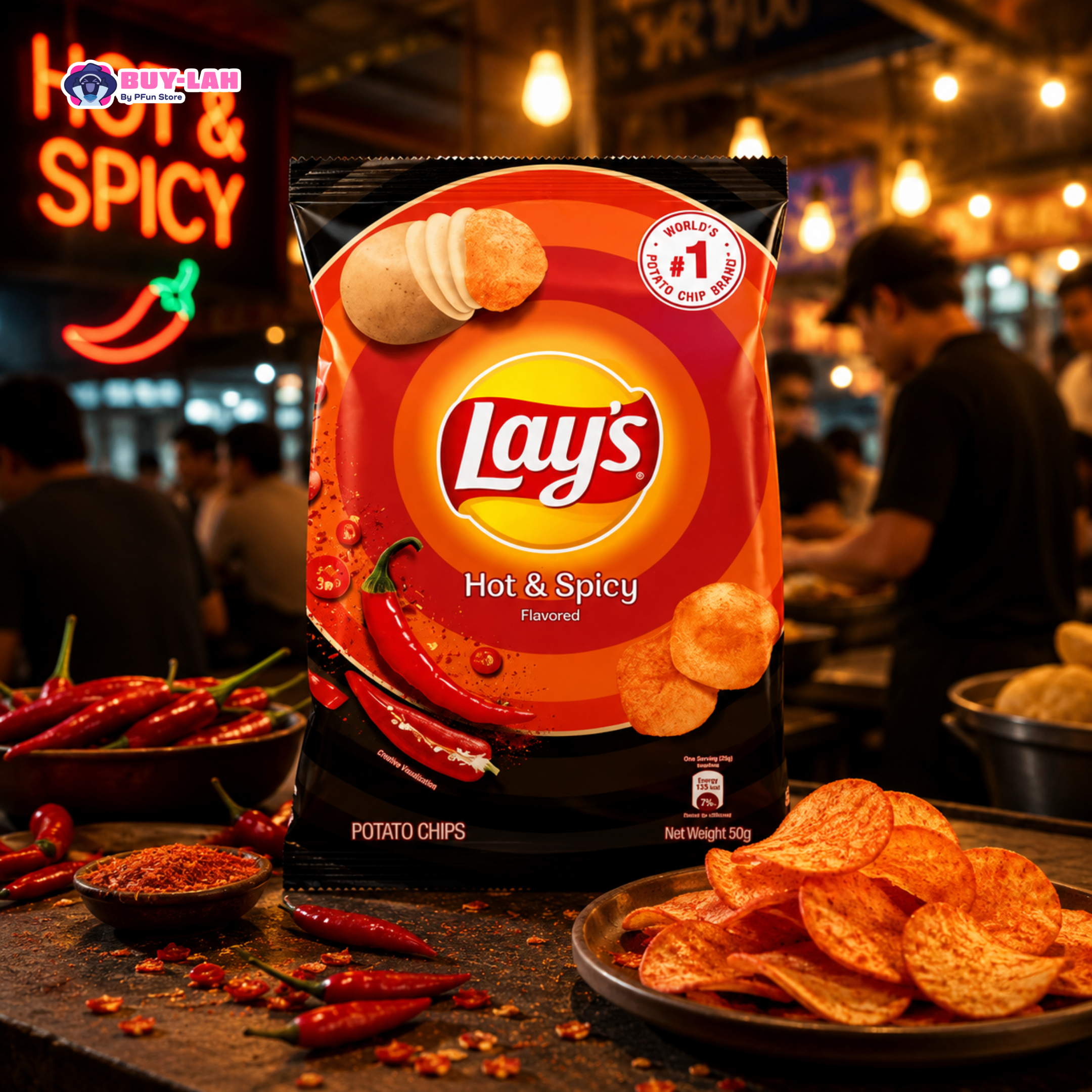  Lay's Hot & Spicy Potato Chips 50g