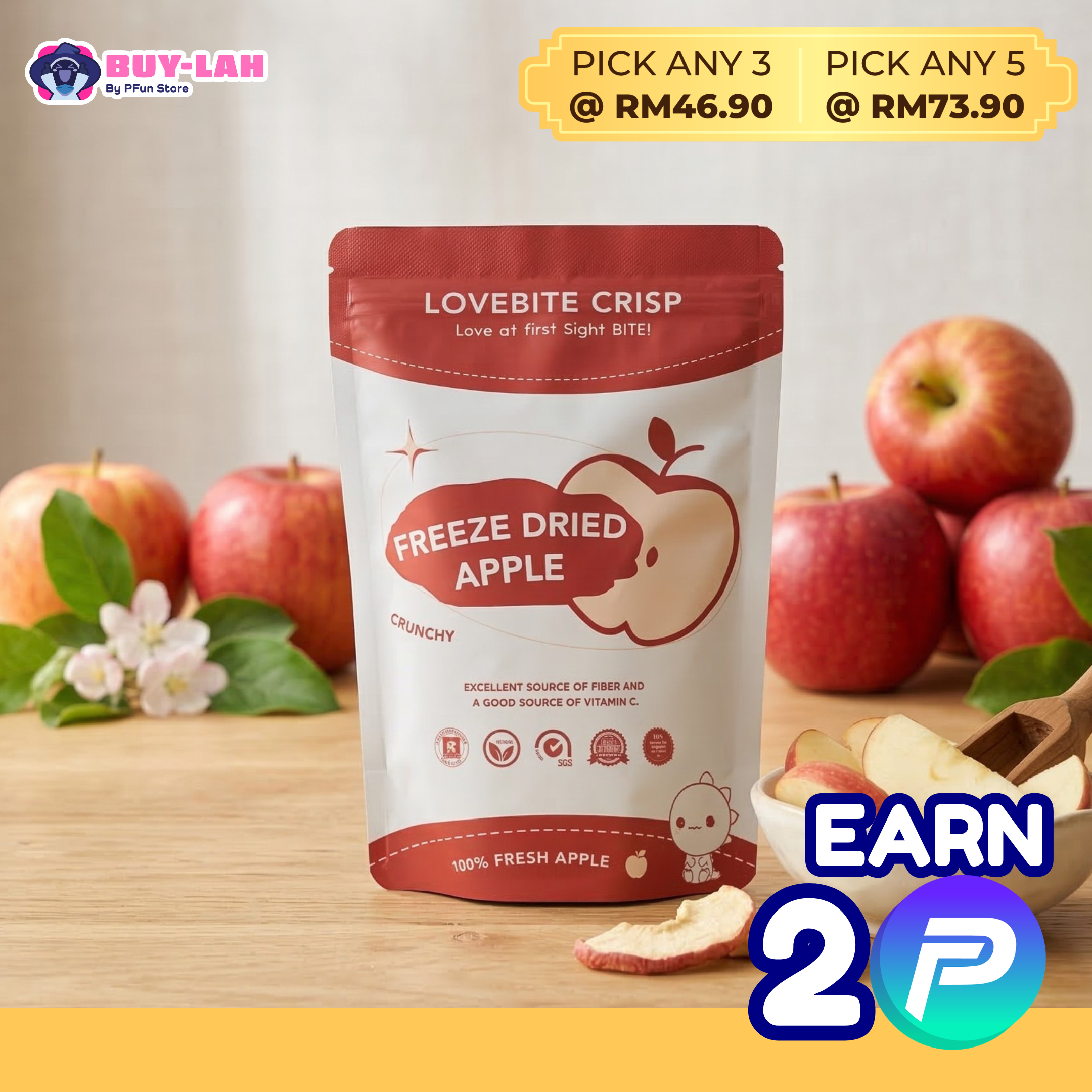 LoveBite Crisp Freeze Dried Apple🍎[40g]