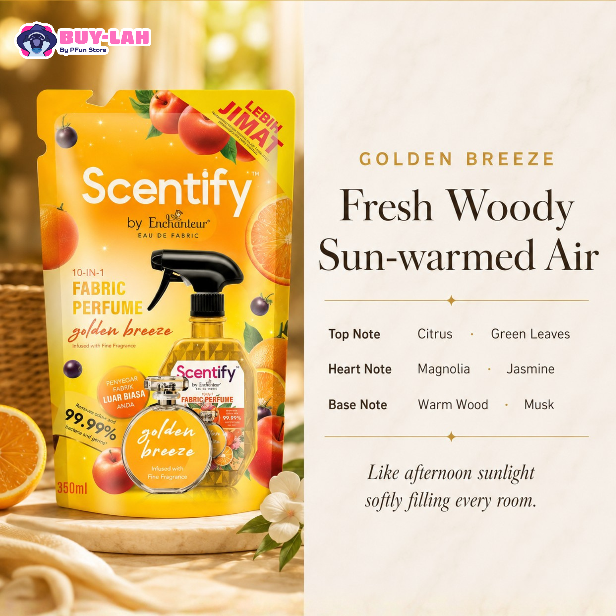 Scentify by Enchanteur 10-in-1 Fabric Perfume Refill Pack 350ml | 2 for RM12.90