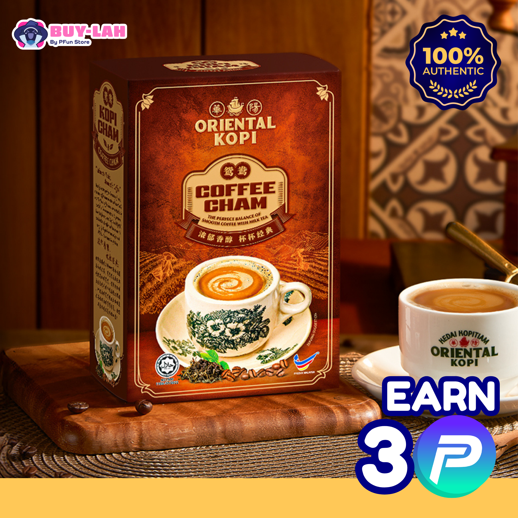  Oriental Coffee Cham 3-in-1 Instant Kopi Cham 400g (10 Sachets)