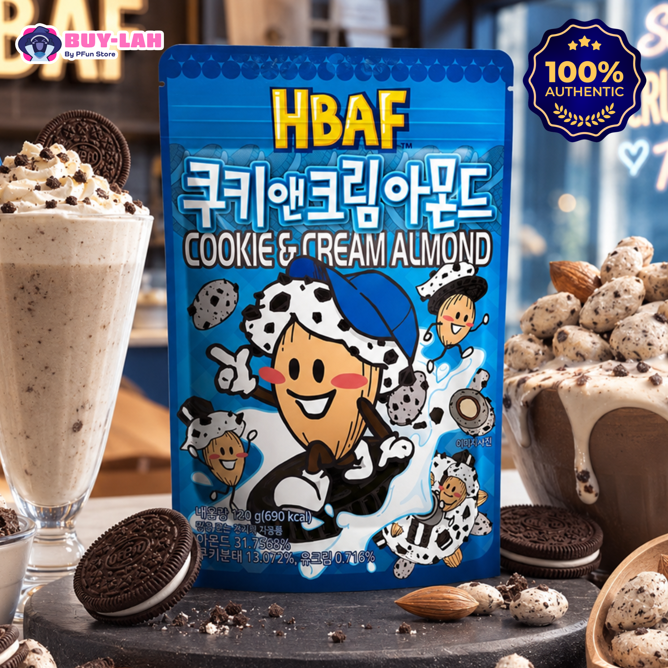 HBAF Cookie & Cream Almond (120g)