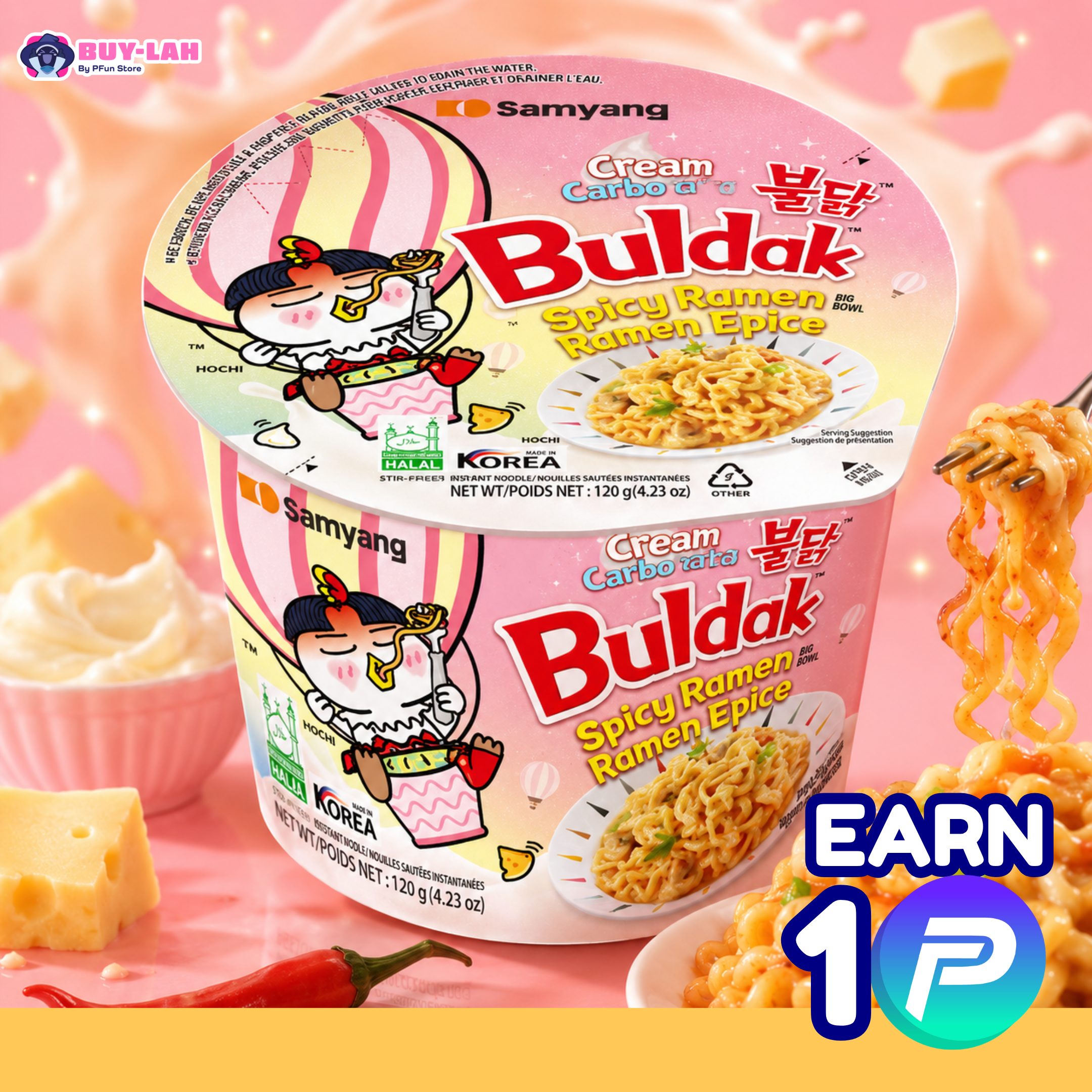 Samyang Buldak Cream Carbonara Big Bowl 120g