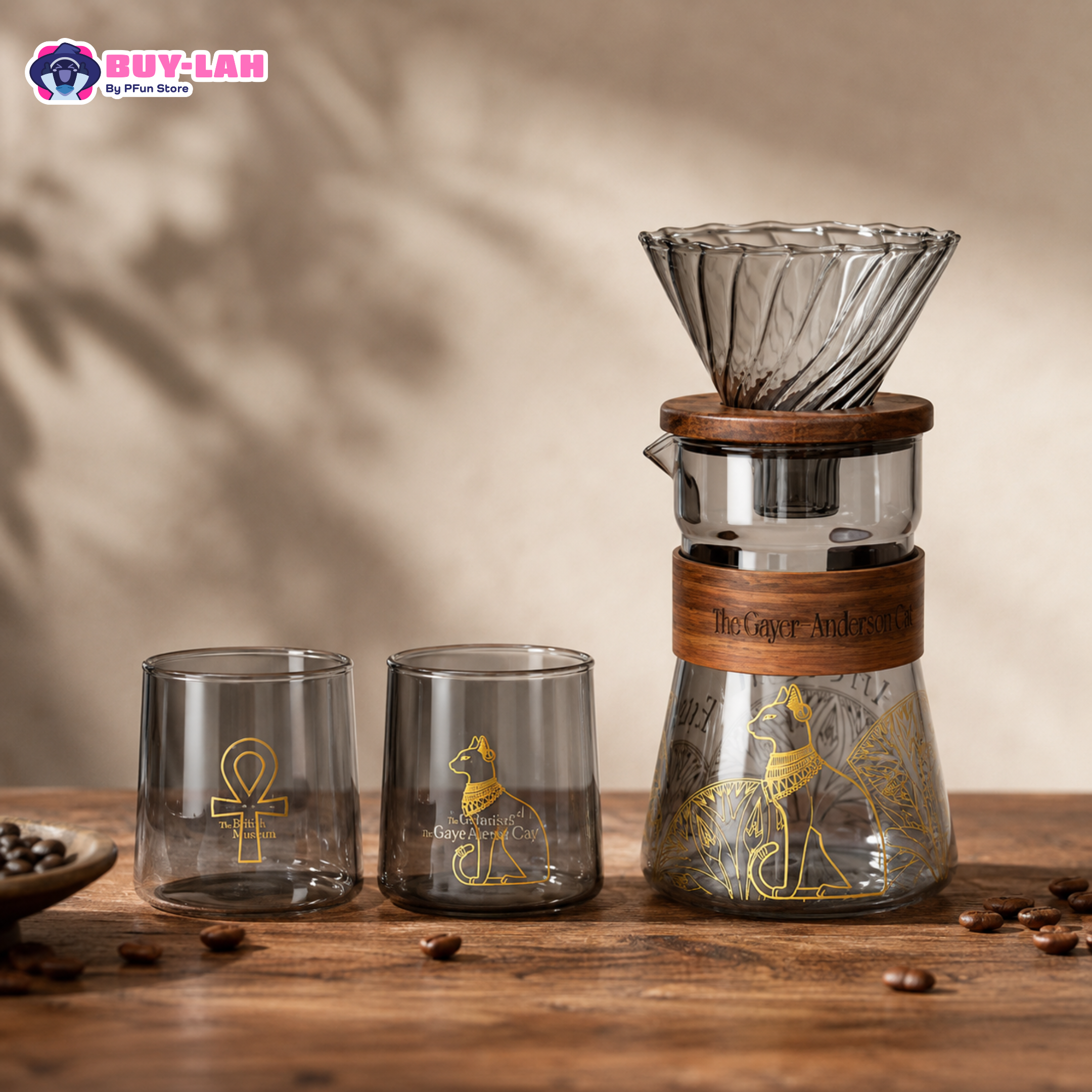 British Museum — Pour-Over Coffee Gift Set with Cup Shell Box (Smoke Grey)