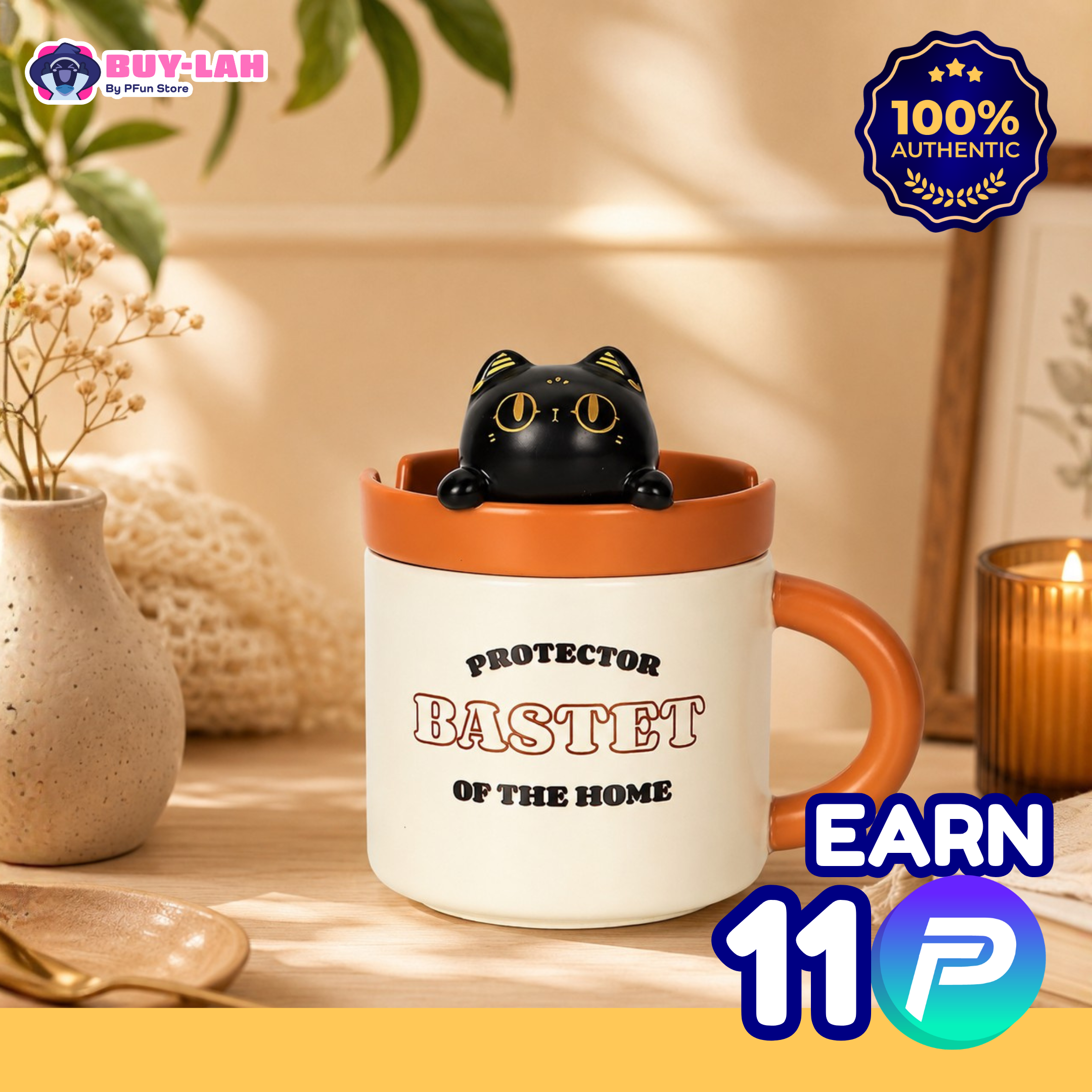  British Museum  — Mochi Cat Stand Mug with Lid
