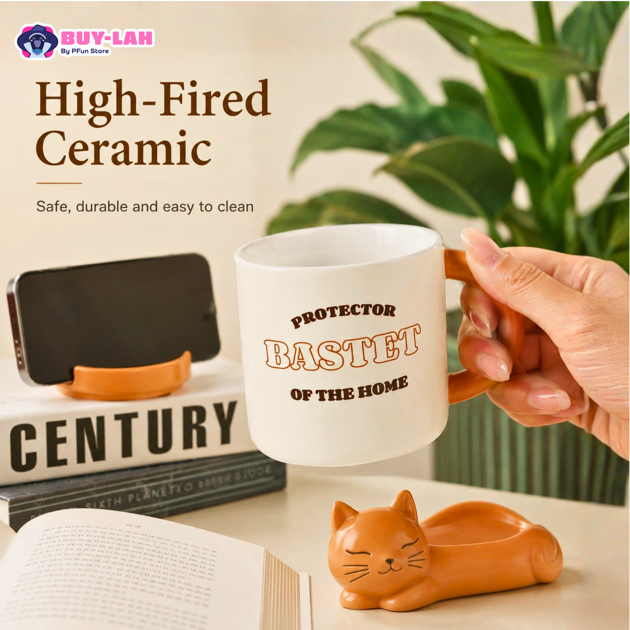  British Museum  — Mochi Cat Stand Mug with Lid