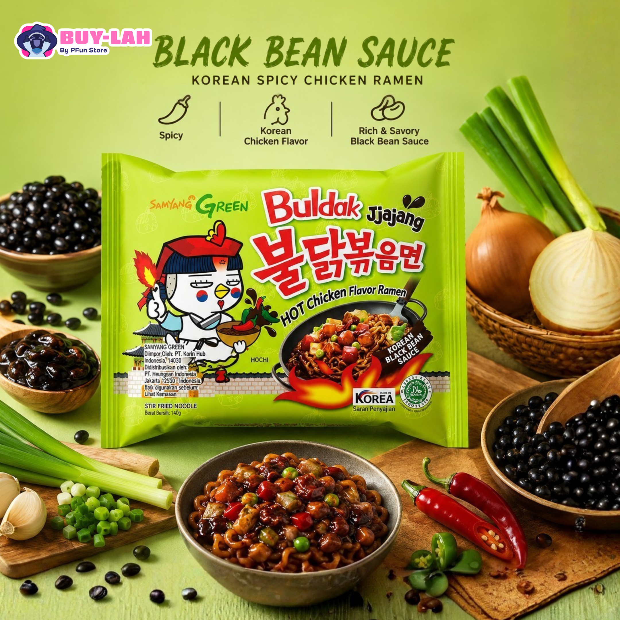 Samyang Buldak Jjajang Hot Chicken Flavor Ramen — 1 Pack (Single) | Halal