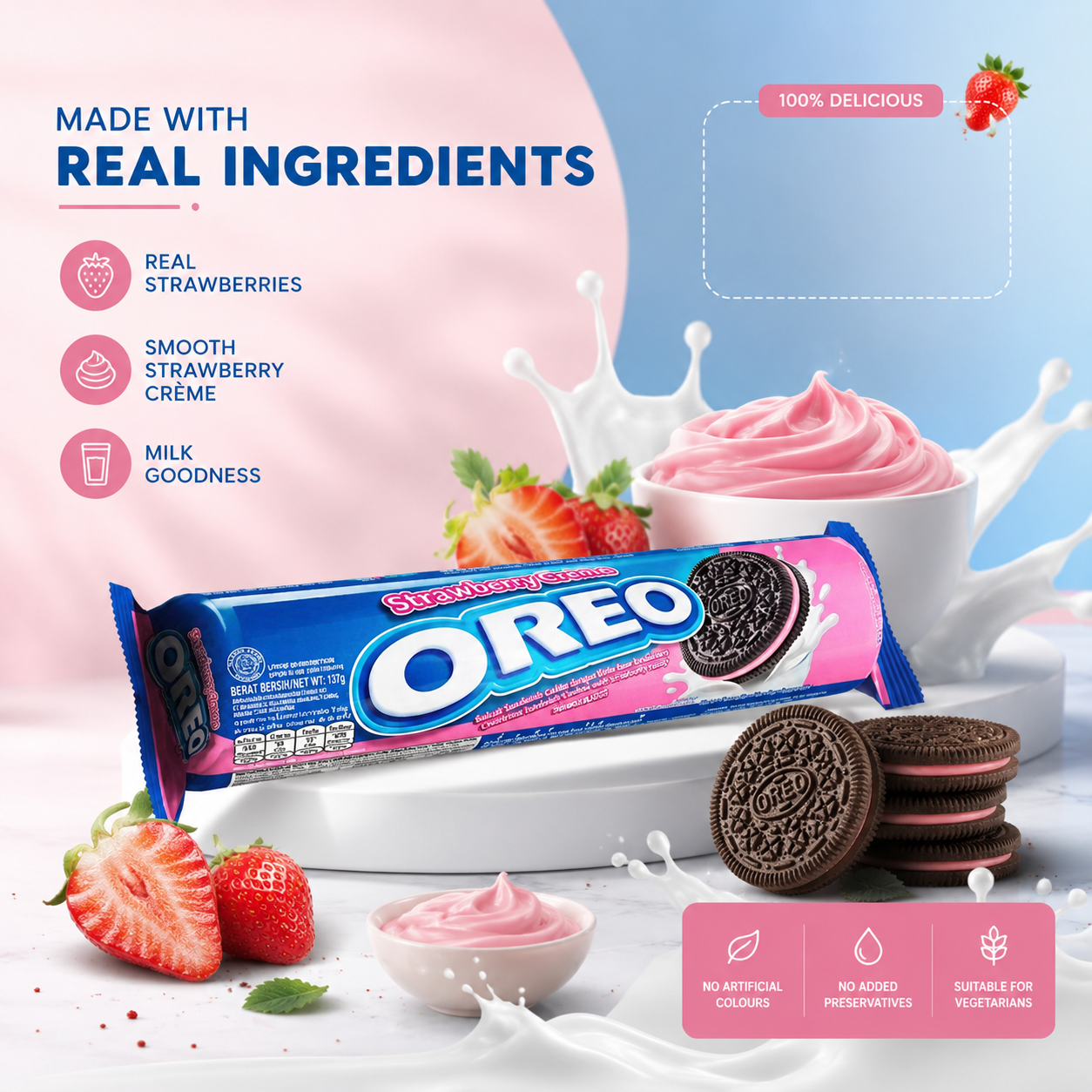  Oreo Strawberry Creme 137g