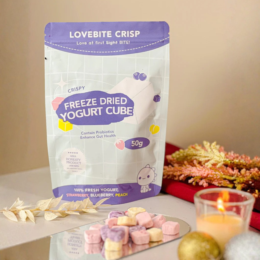 LoveBite Crisp Freeze dried TRIO YOGURT CUBE [50G] 