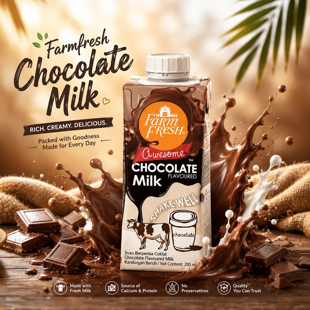 Farm Fresh UHT Milk Mix & Match 12-Pack (200ml) — Kurma Milk / Fresh Milk / Chocolate | RM 28.90