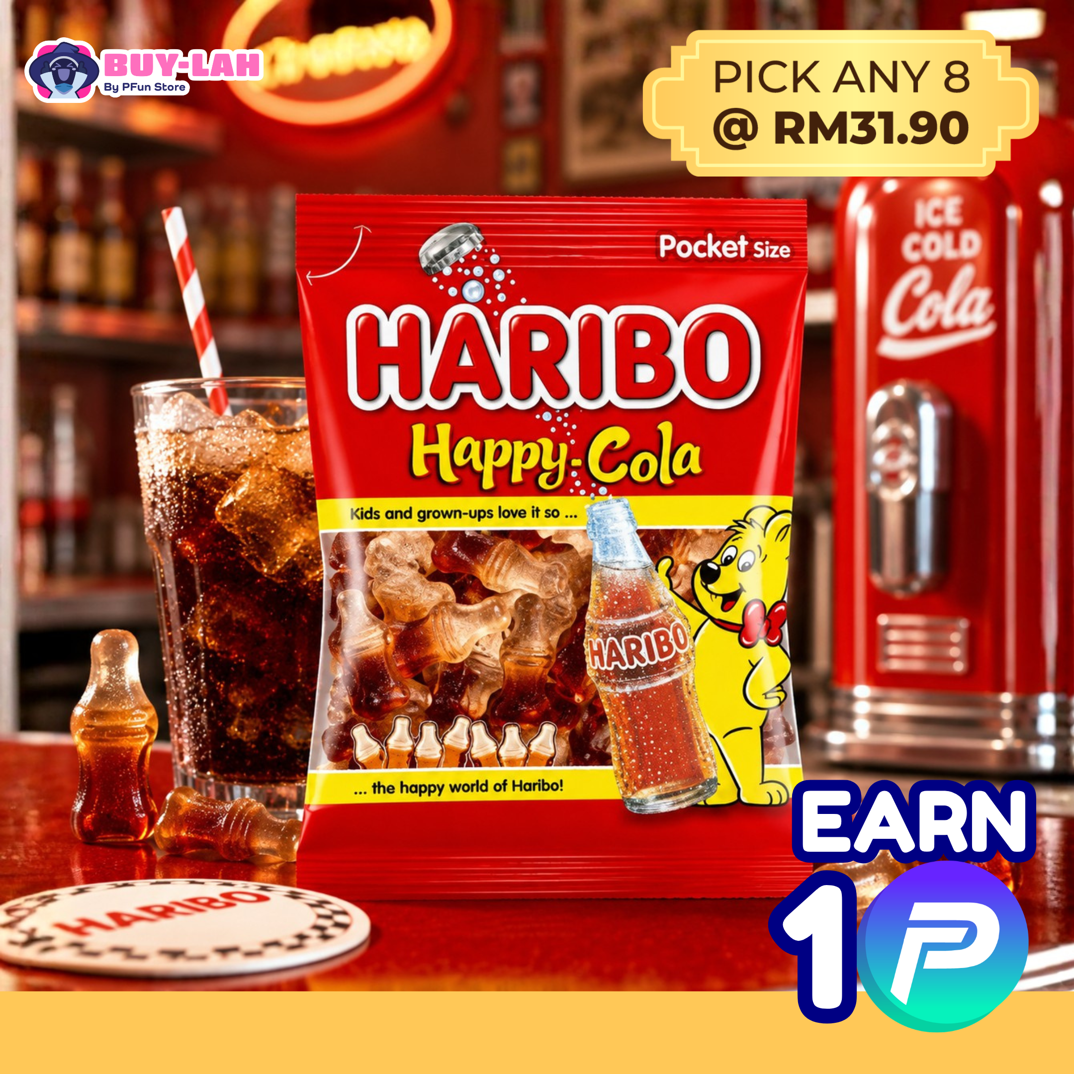 HARIBO Happy Cola Gummy Candy — Classic Cola