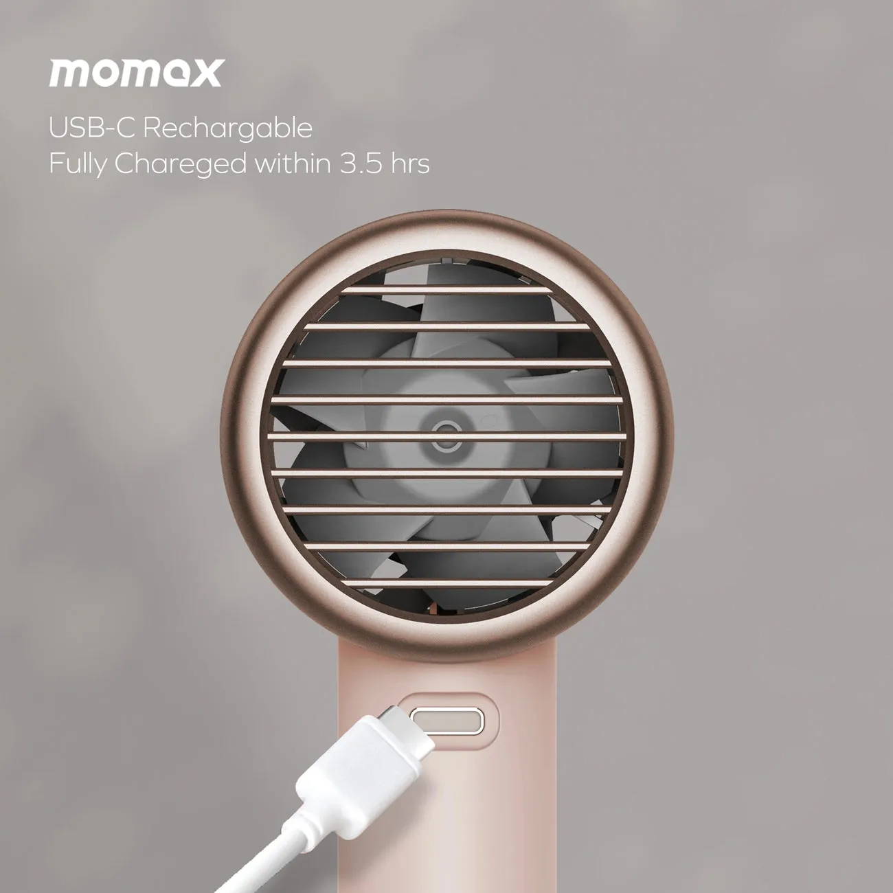 Momax 1°Go Portable Icy Cooling Fan (Haro-Pink)