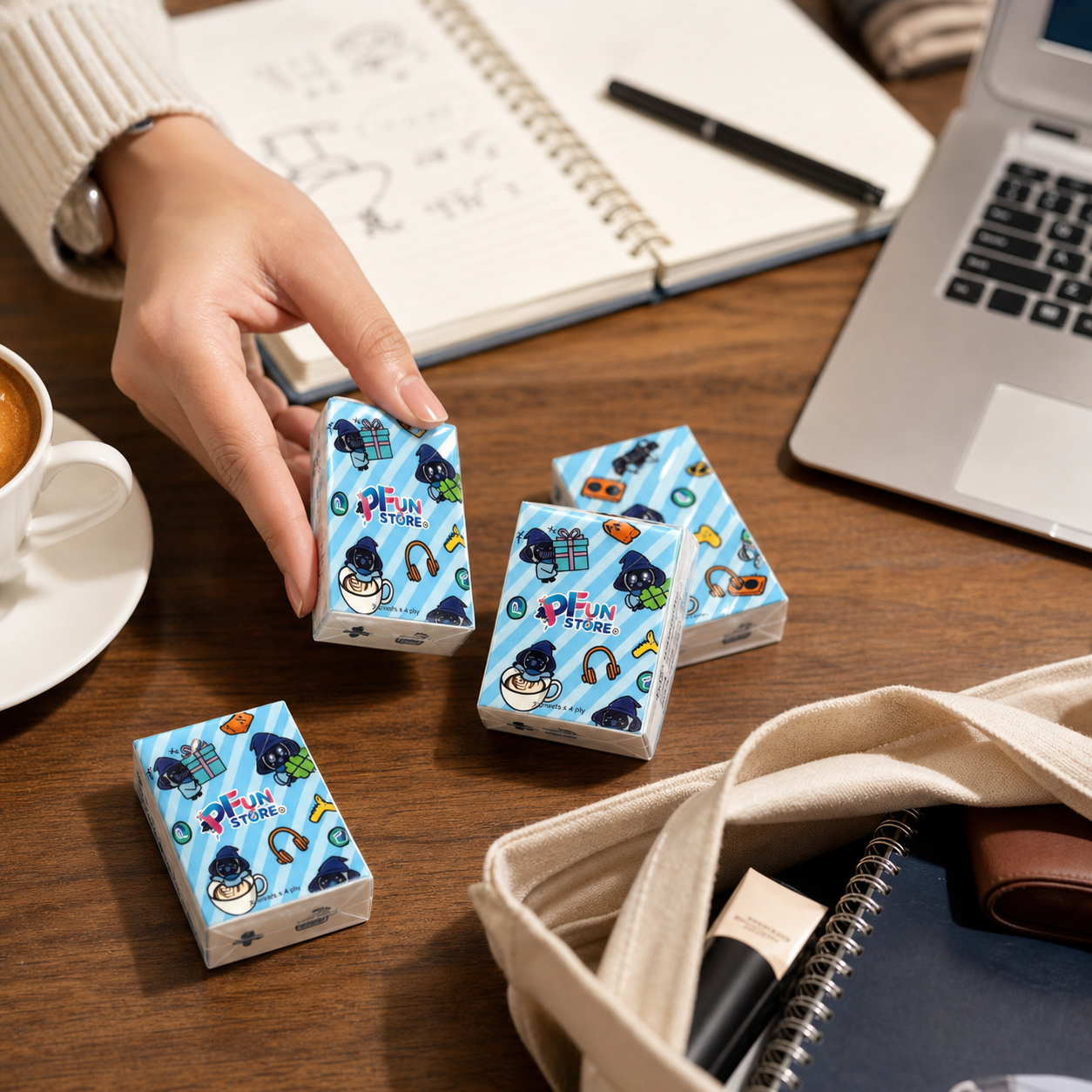PFun Store Pocket Tissue Set 20 Pack (Free Dr. P Magnet Blind Box)