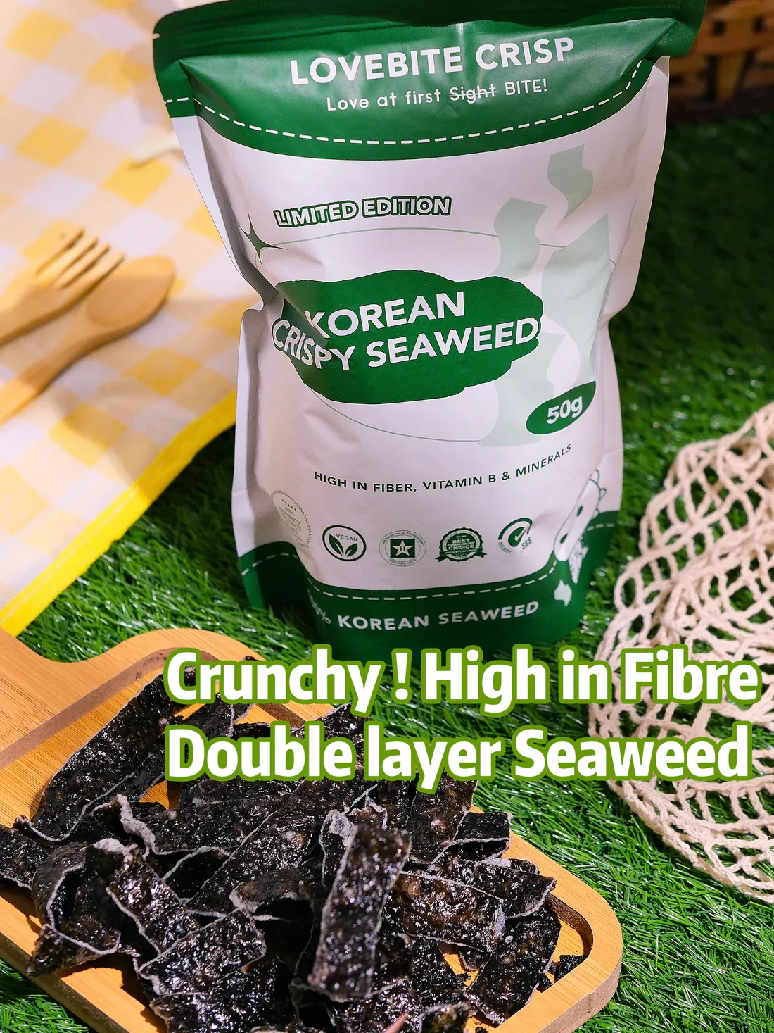 LoveBite Crisp Freeze dried Korean Crispy Seaweed ❤️ [50G] 